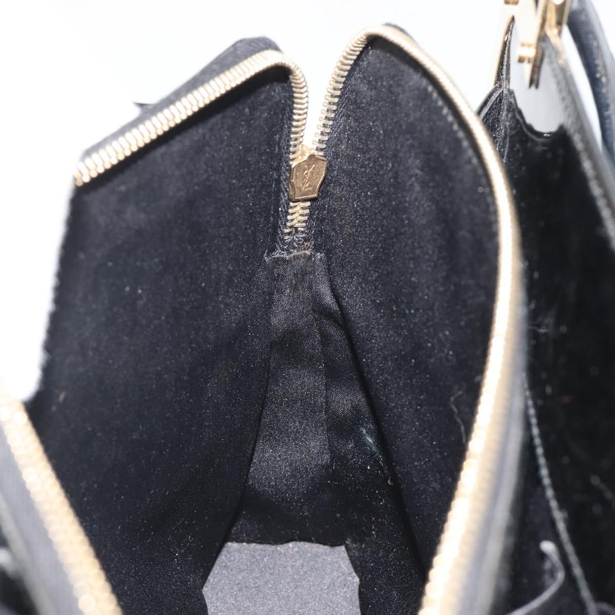 Saint Laurent Paris SAINT LAURENT Hand Bag Patent Leather Black Gold Auth Size ONE SIZE - 22 Thumbnail