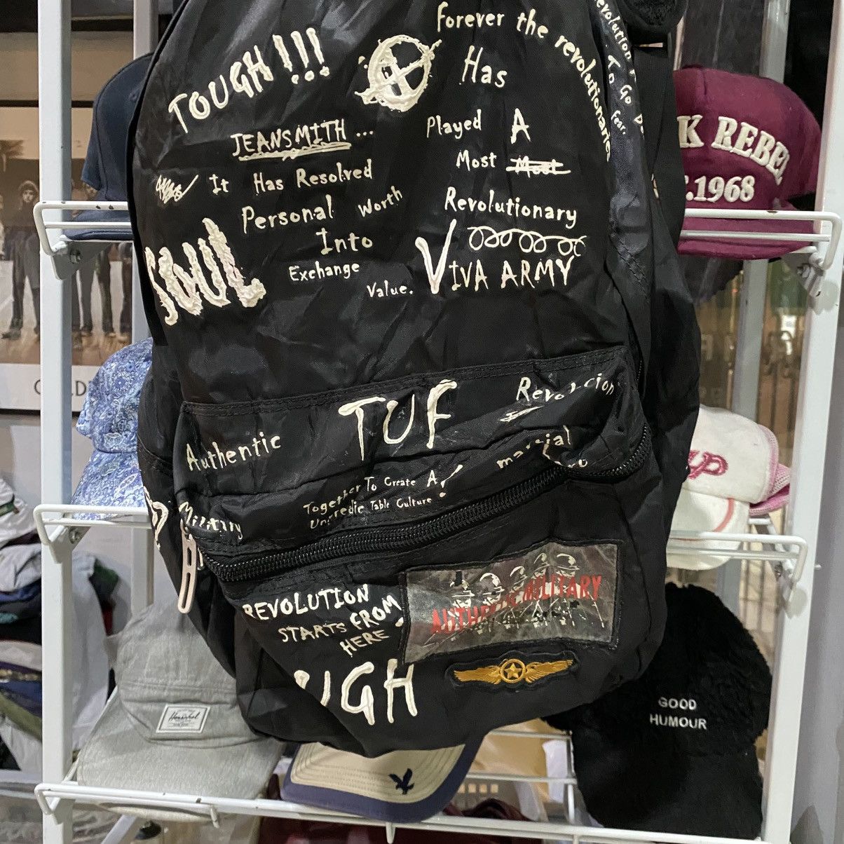 Vintage 🔥Authentic Tough Jeansmith Army Style Backpack Size ONE SIZE - 4 Thumbnail