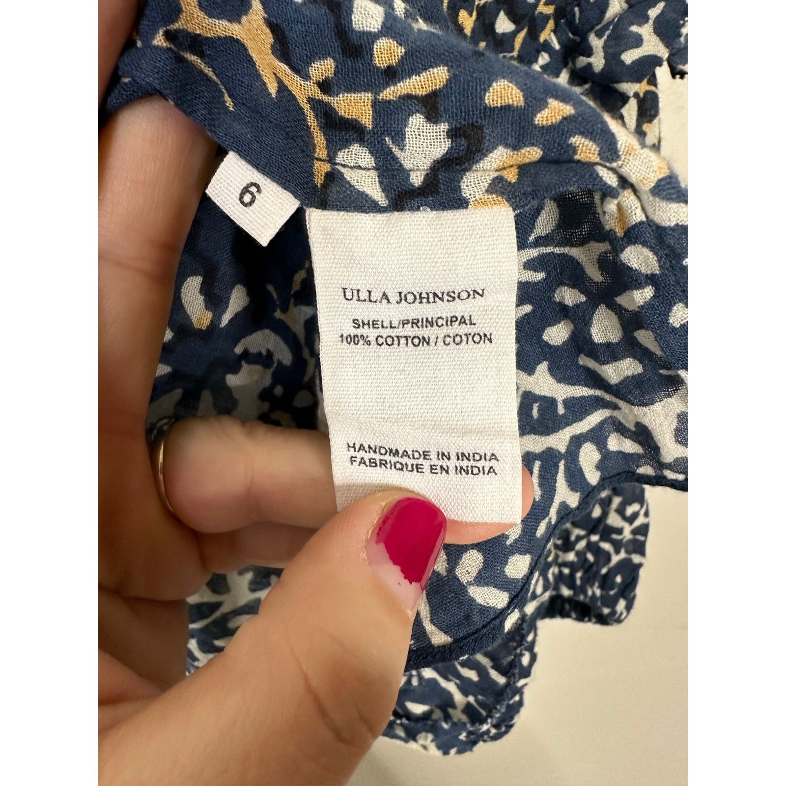 Ulla Johnson ULLA JOHNSON Women’s Lillian Ruffle Boho Floral Blouse Top 6 Size M / US 6-8 / IT 42-44 - 5 Thumbnail