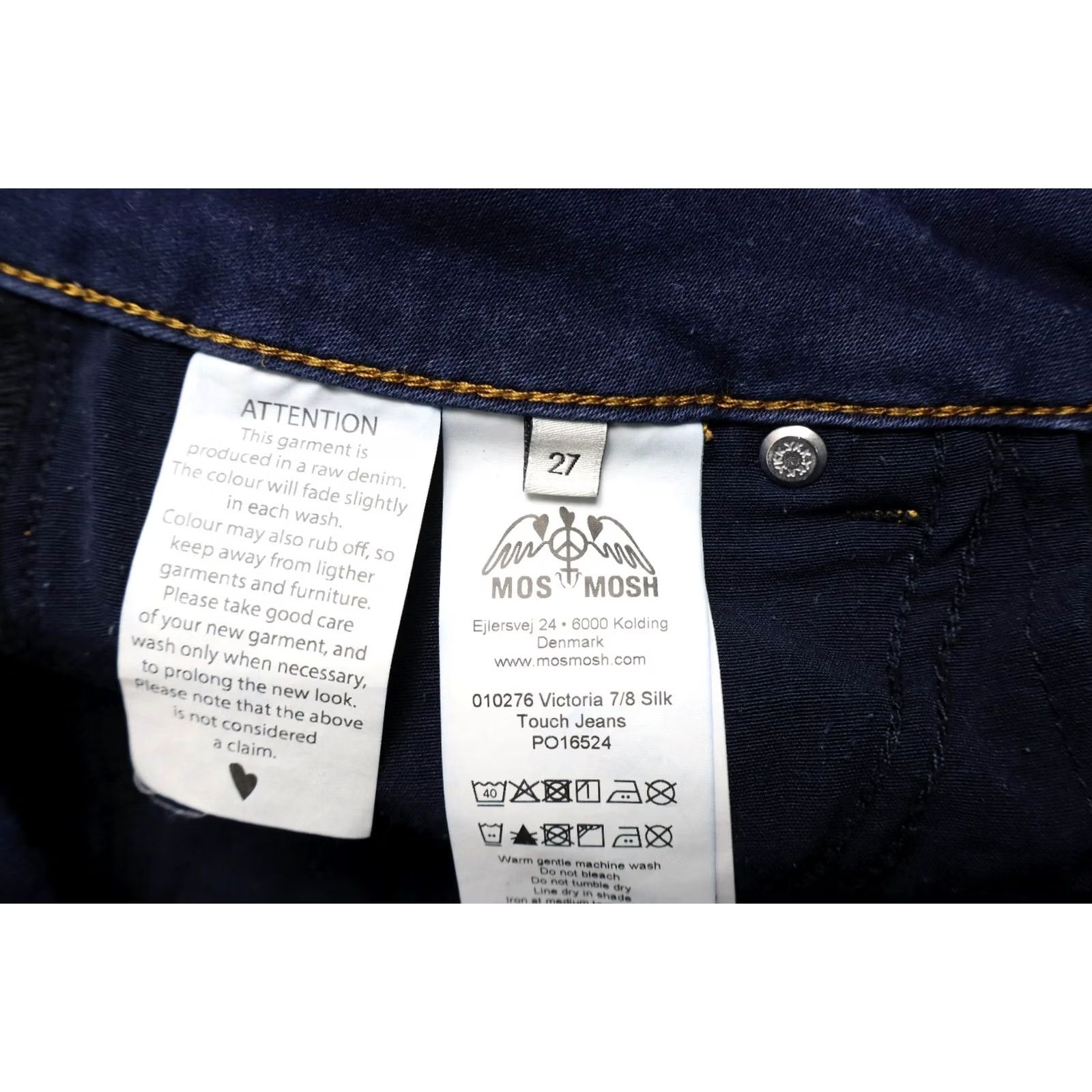 Vintage Mos Mosh Victoria 7/8 Silk Touch Jeans Women's W27 Stretch Whiskers Skinny Fit Jeans Size 27" / US 4 / IT 40 - 7 Thumbnail