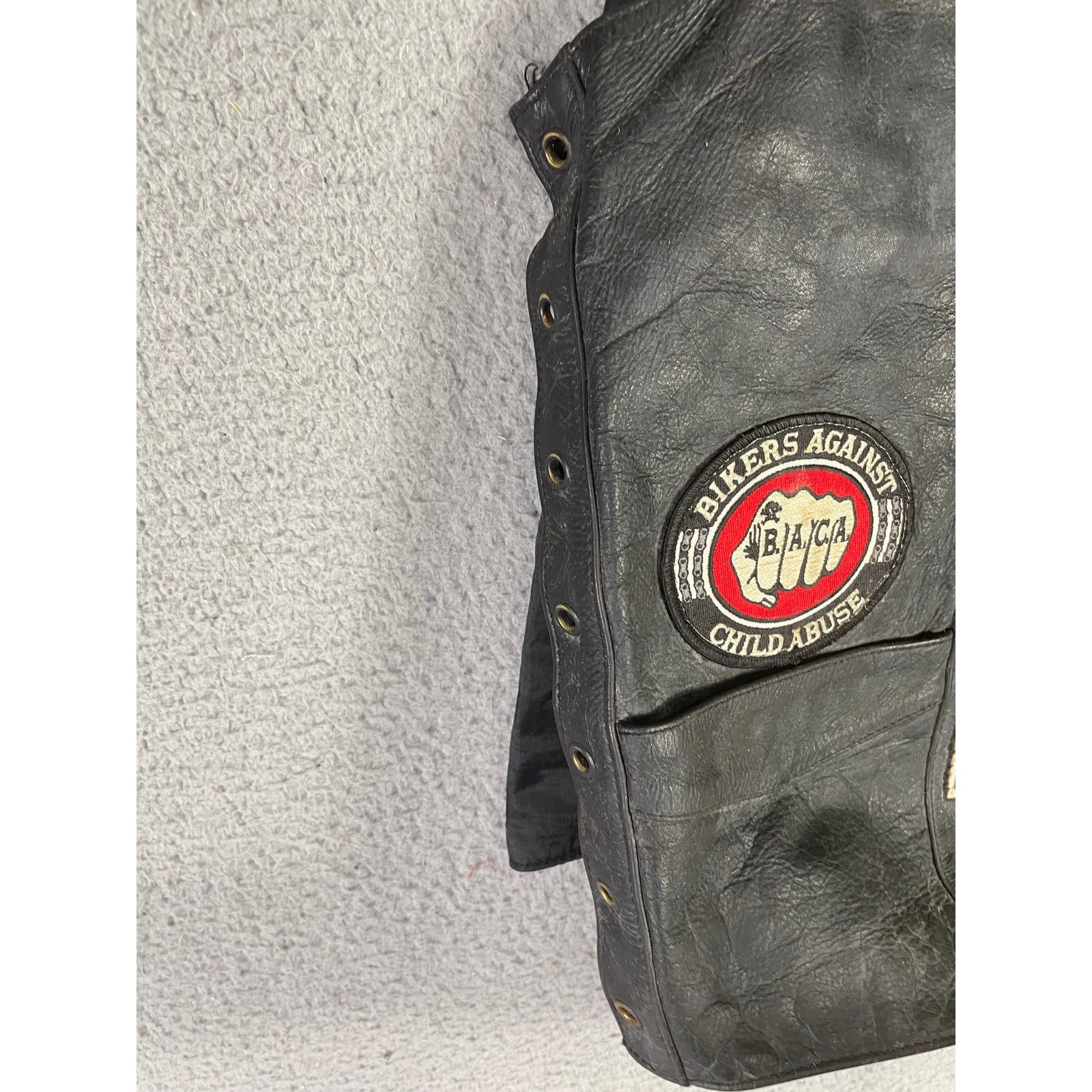 Fmc Vintage FMC Leather Biker Vest Size 40 Patched Sturgis Size US M / EU 48-50 / 2 - 14 Thumbnail