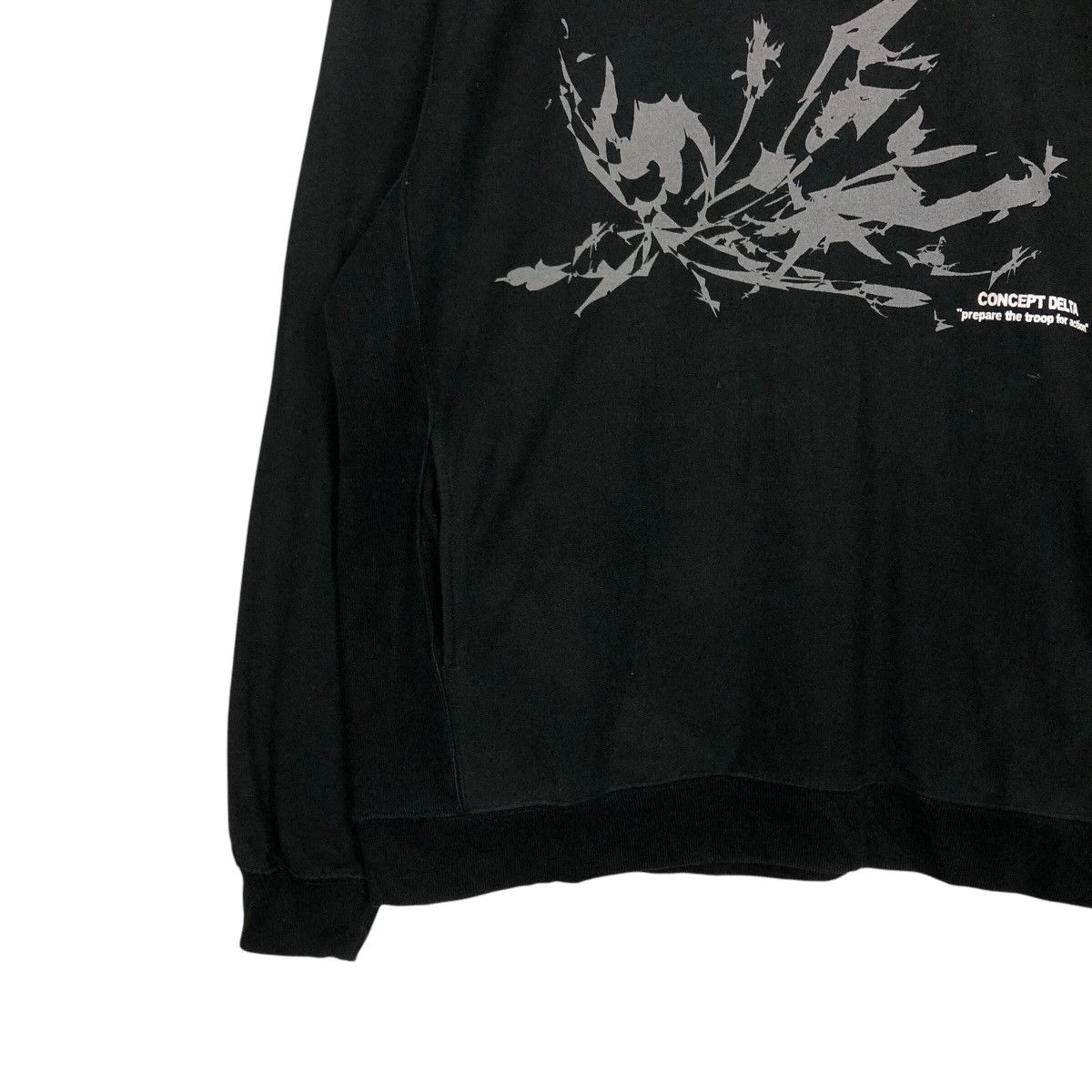 Japanese Brand 📌Vintage Sweatshirt Rich Black Concept Delta Big Logo Size US M / EU 48-50 / 2 - 5 Thumbnail