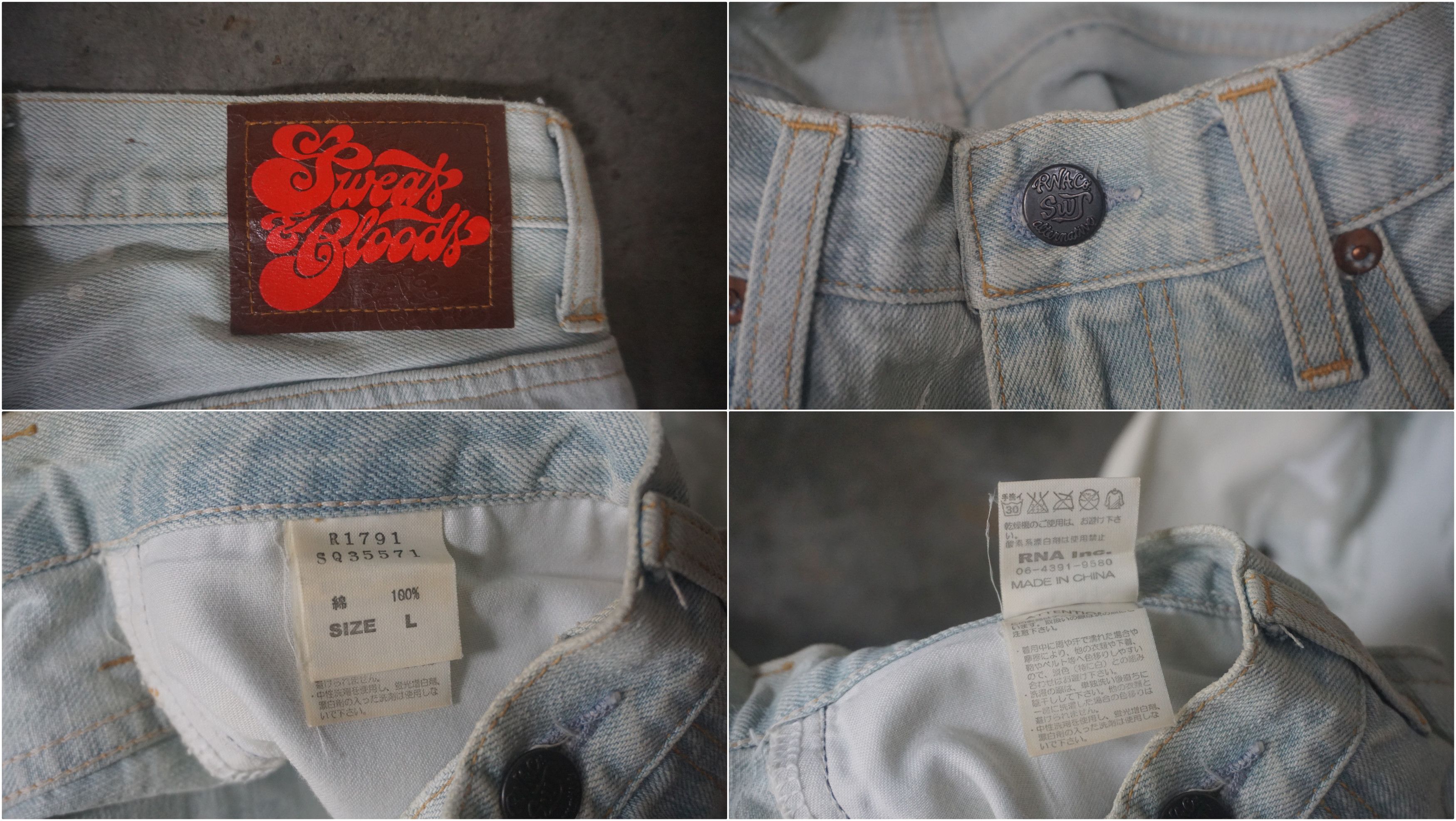 Japanese Brand RNA Sweat & bloods Ripped Punk Jeans Size US 31 - 9 Thumbnail