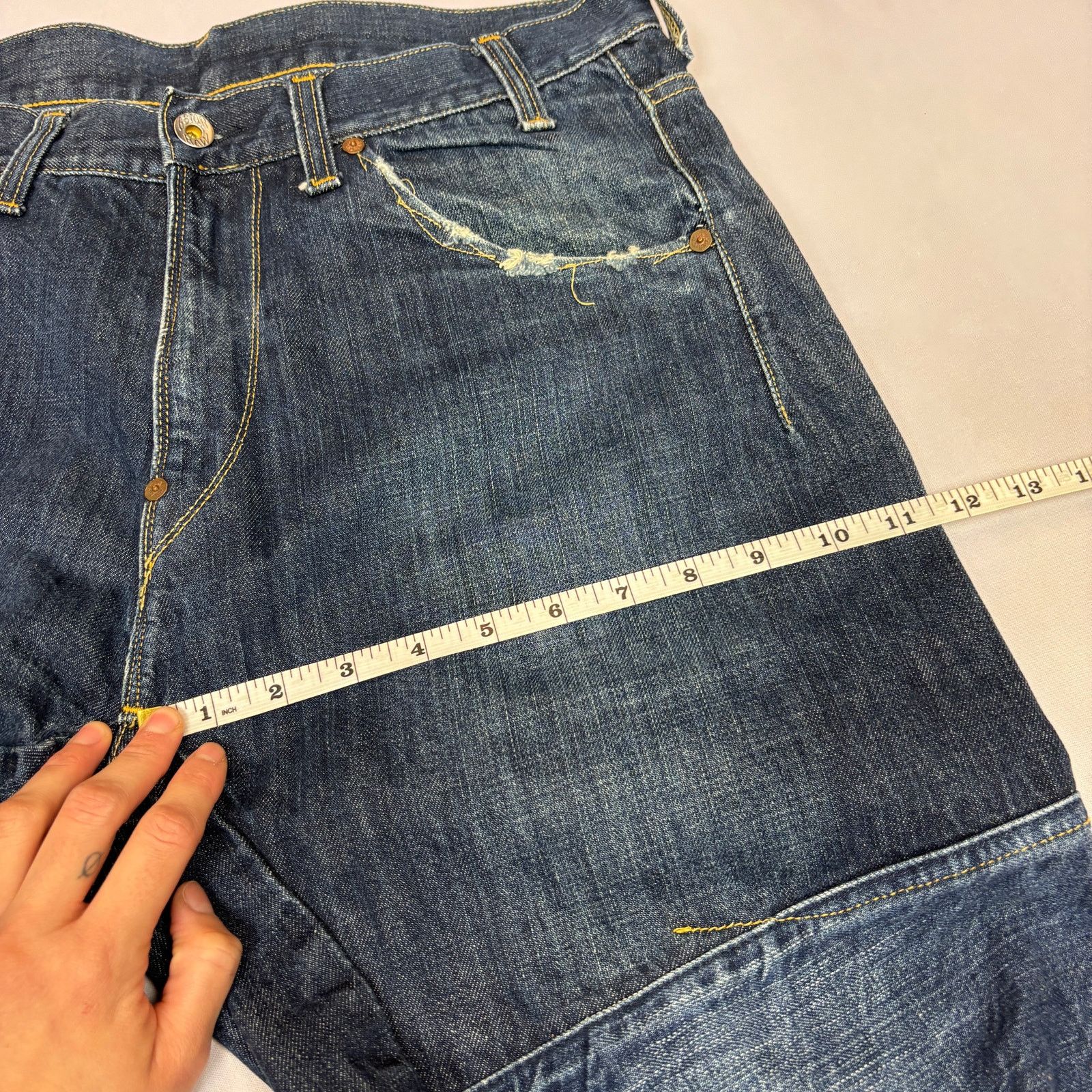 G-Star G Star Raw S.C. A Crotch Mix Patch Straight Jeans 33x31.5 Size US 33 - 6 Thumbnail