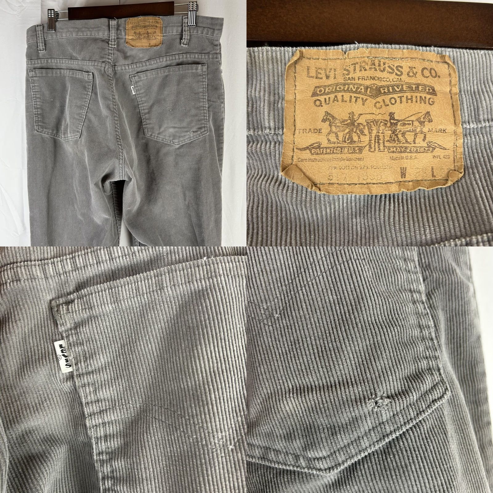 Levi's VINTAGE Levi's 517 Pants Men's 34x36 Corduroy 5-Pocket Bootcut Gray 80s USA Mens Size US 34 / EU 50 - 8 Thumbnail