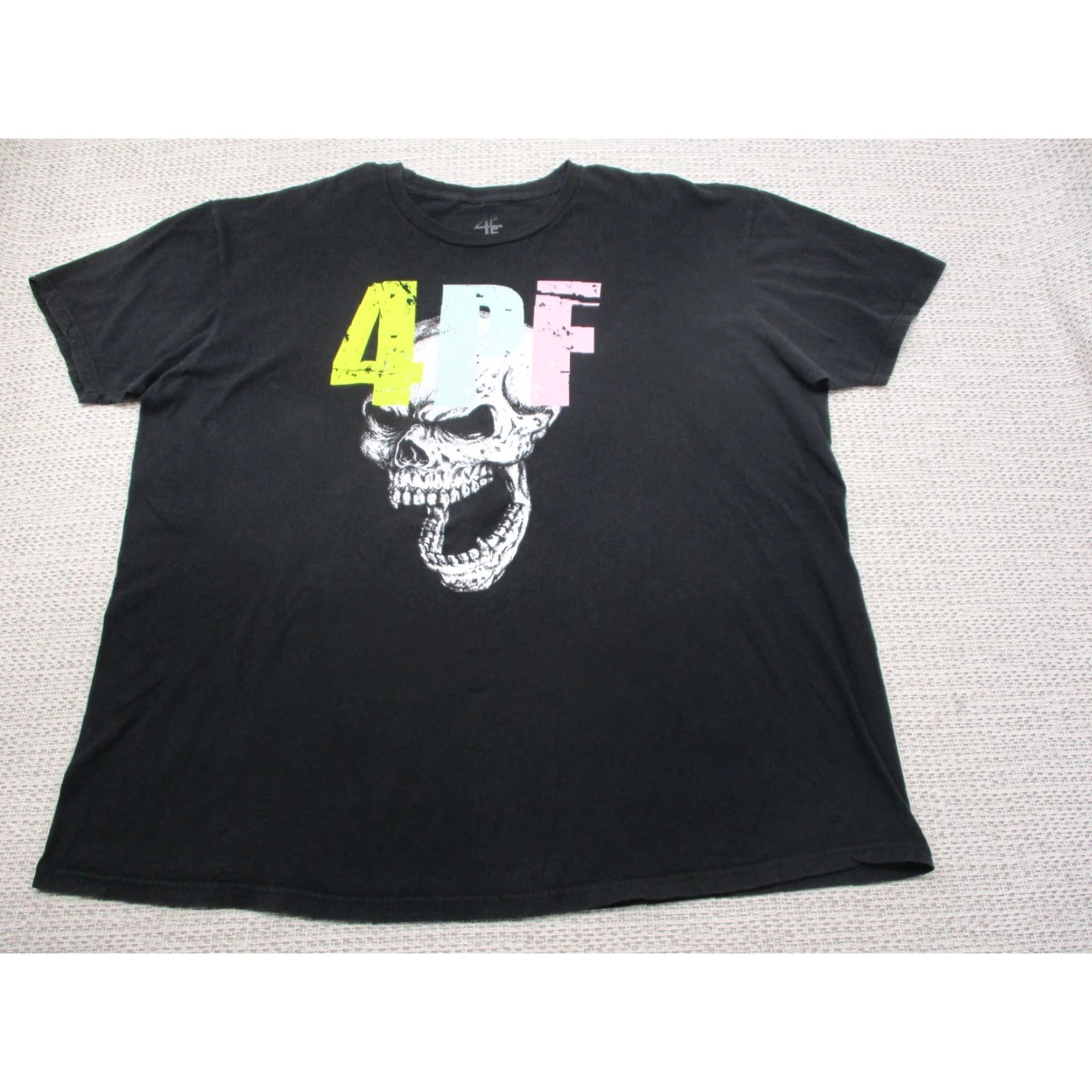Logo 7 VINTAGE not applicable; 4PF Shirt Mens 3XL Black Short Sleeve Skull Logo Casual Soft Stretch Cotton Size US XXL / EU 58 / 5 - 2 Thumbnail