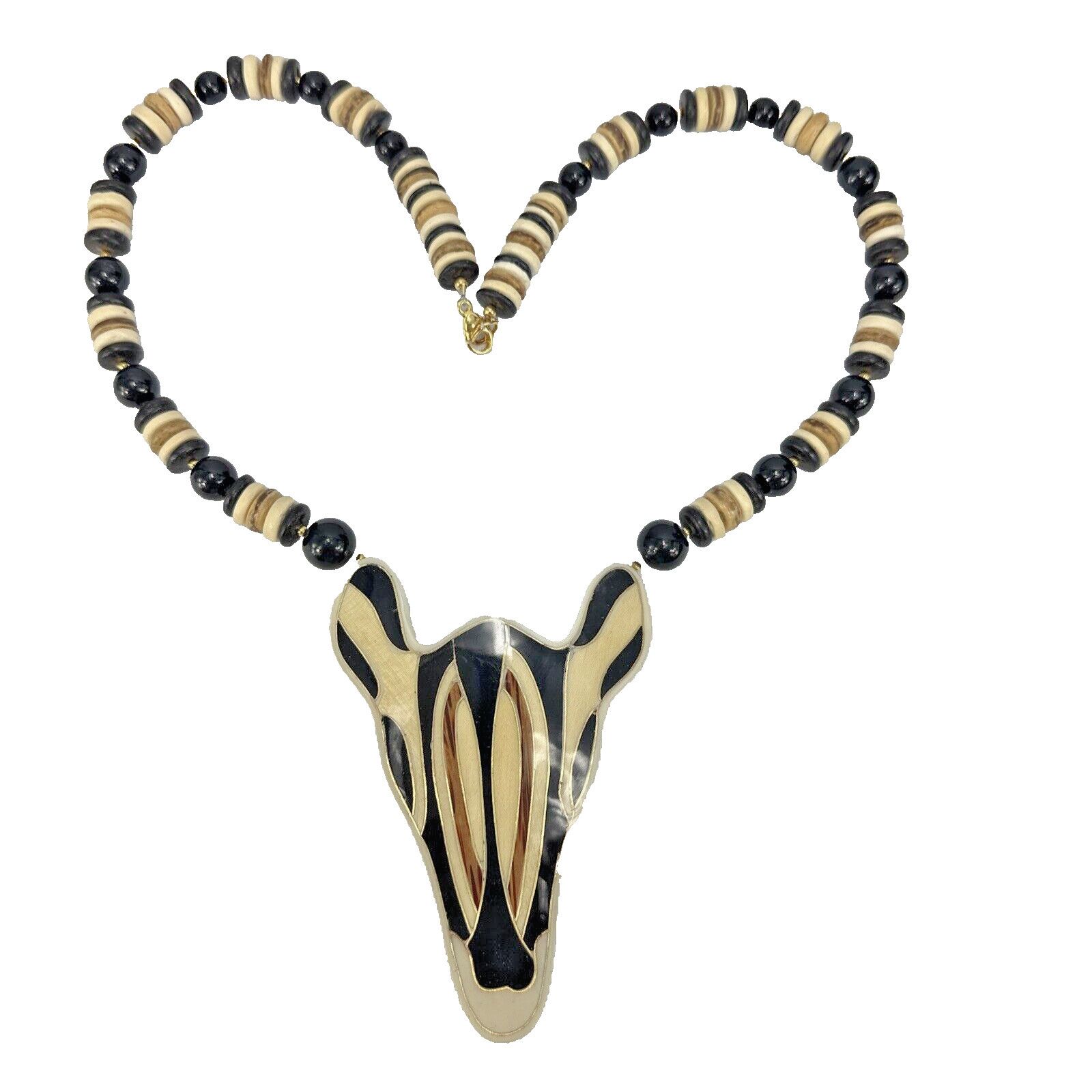 Handmade Lee Sands Giraffe Beaded Necklace Hawaiian Natural Materials Size ONE SIZE - 1 Thumbnail