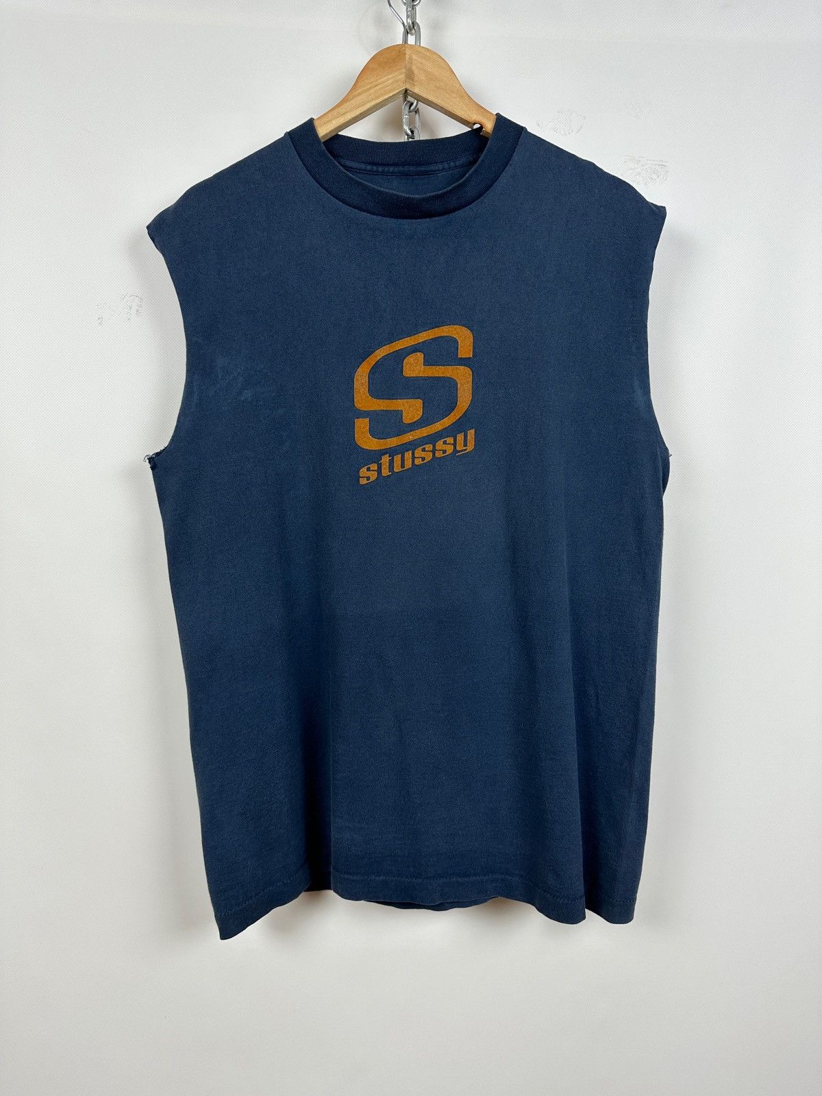 Stussy 90s Vintage Stussy Faded Navy Single Stitch USA Sleeveless Size US M / EU 48-50 / 2 - 1 Thumbnail