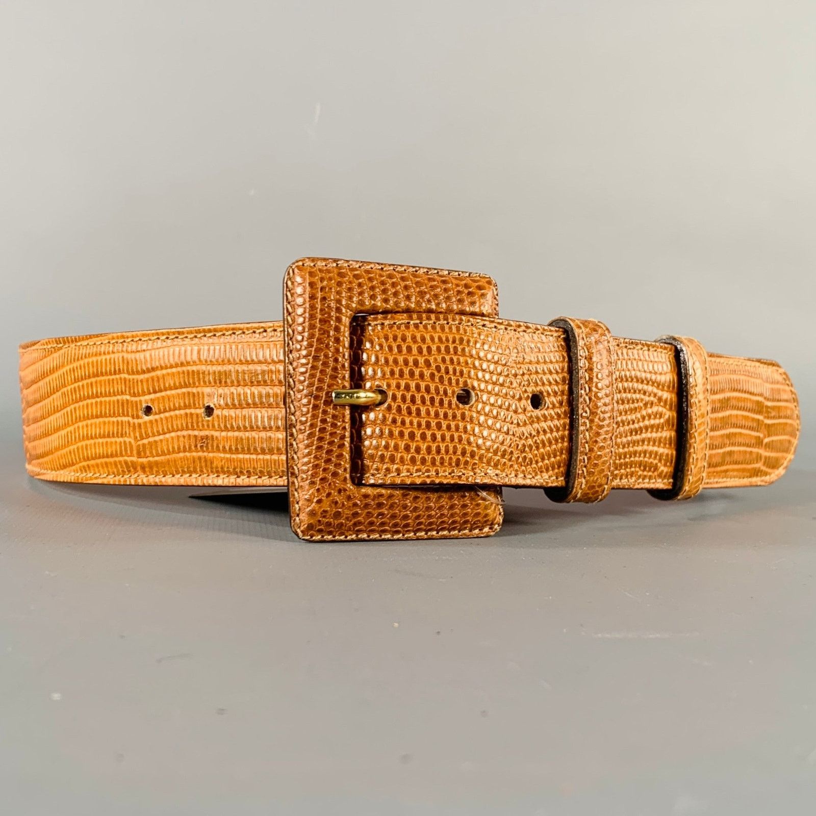 Other IL RICCIO Brown Snake Embossed Leather Belt Size ONE SIZE - 1 Thumbnail