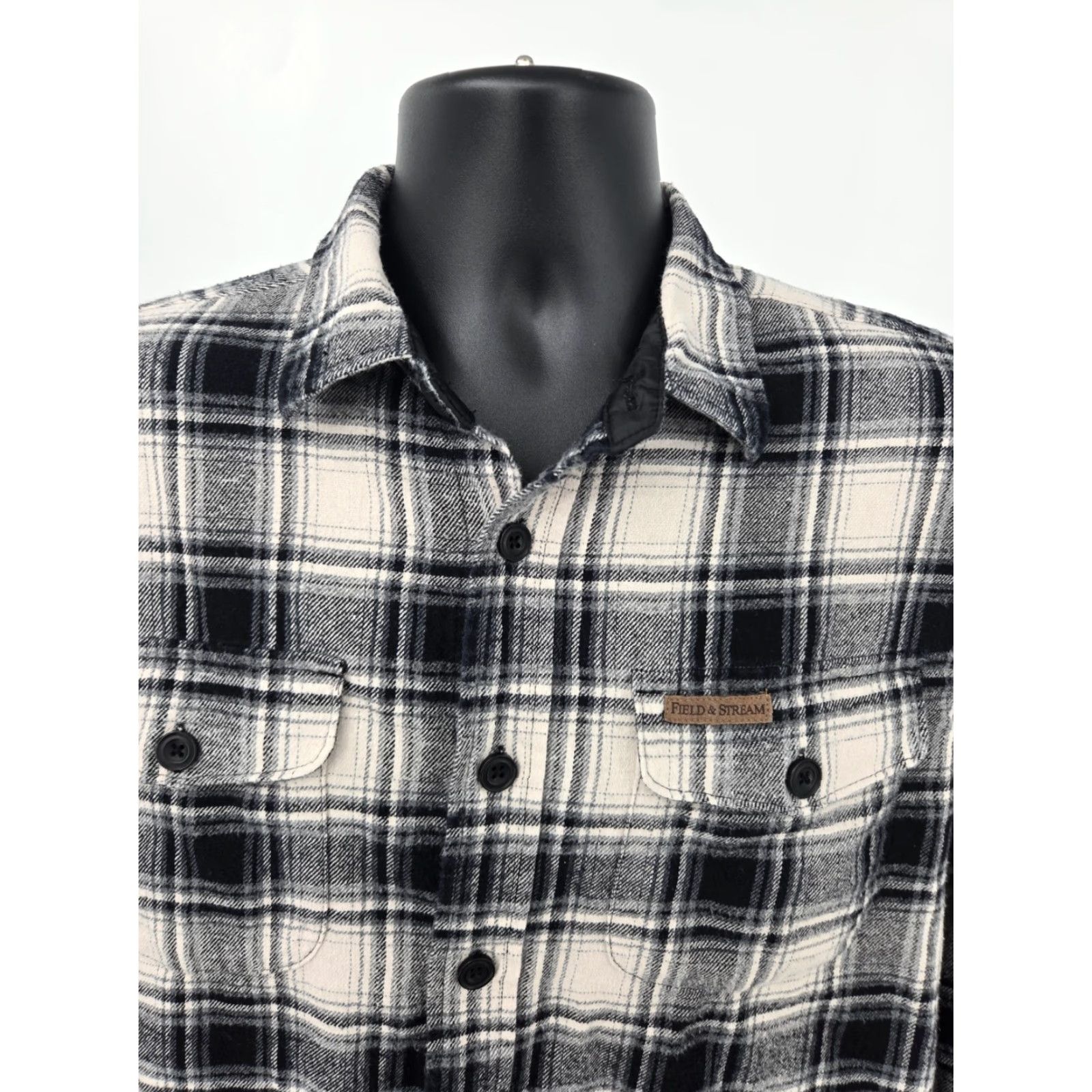 Vintage Field & Stream Flannel Shirt Large Black Plaid Outdoor Fishing Casual Men Shirt L Black Plaid Outdoor Fishing Casual Men Size US L / EU 52-54 / 3 - 3 Thumbnail