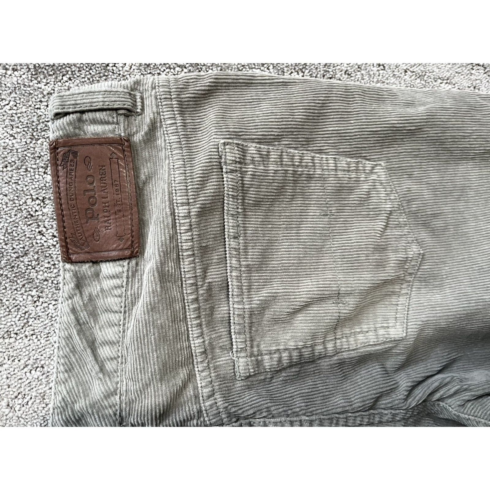 Polo Ralph Lauren Polo Ralph Lauren Pants Women's 20 Gray Corduroy Chinos Flat Front Bootcut 29 in Regular Logo Corduroy Casual Workwear Womens Size 42" / US 20 - 5 Thumbnail