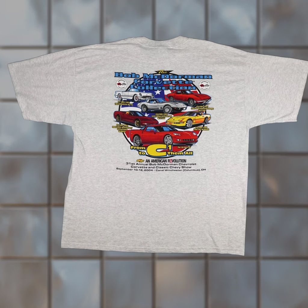 Gildan VINTAGE Chevrolet Corvette Shirt Mens 2XL Gray Graphic Bob McDorman 2004 Show Size US XXL / EU 58 / 5 - 1 Thumbnail