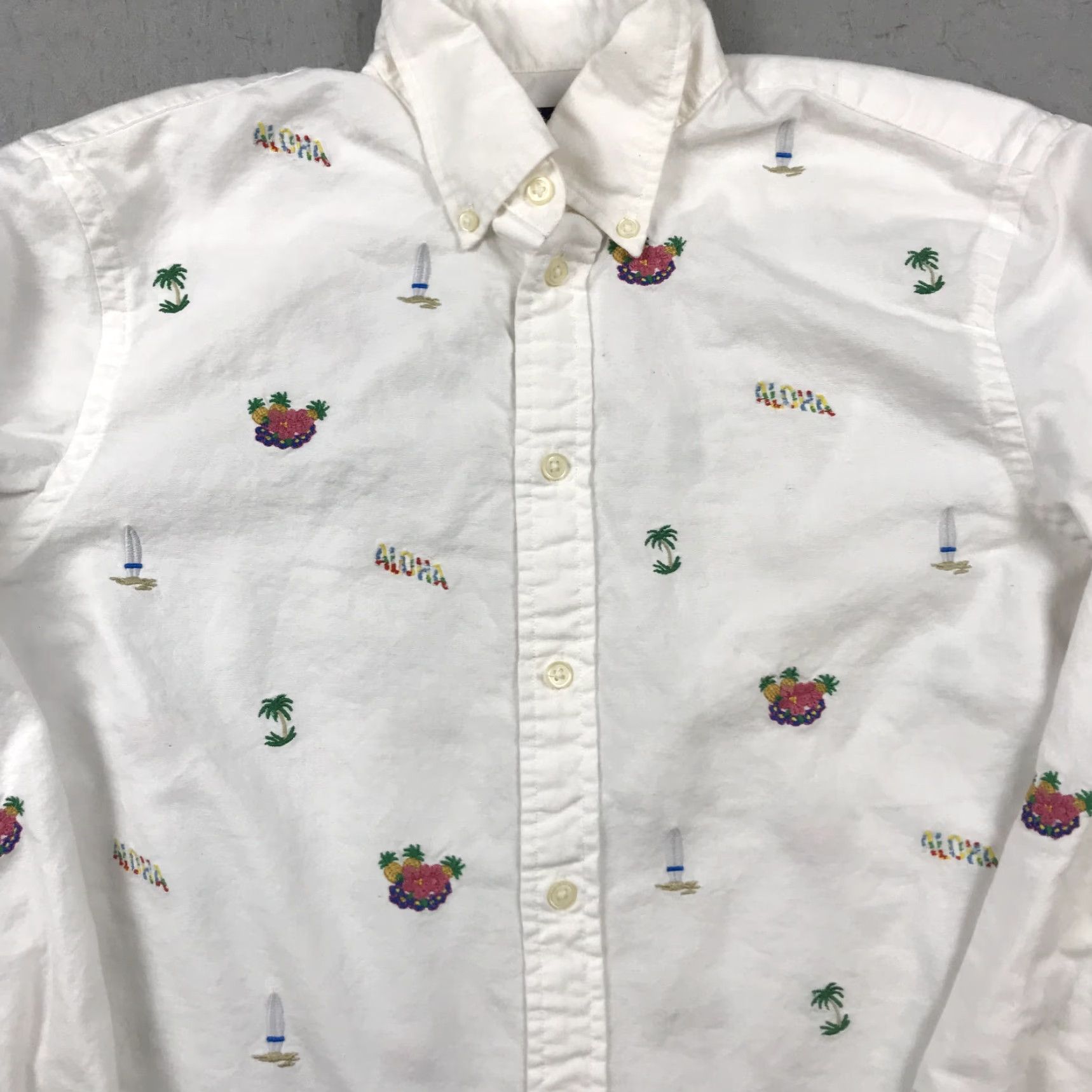Ralph Lauren Ralph Lauren Shirt Mens Medium White Aloha Hawaiian Embroidered Logos Casual Size US M / EU 48-50 / 2 - 2 Thumbnail