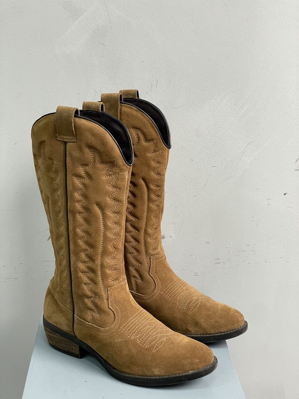Western Rise suede americana Western high ankle moto boots guidi style Size US 8 / EU 41 - 1 Thumbnail
