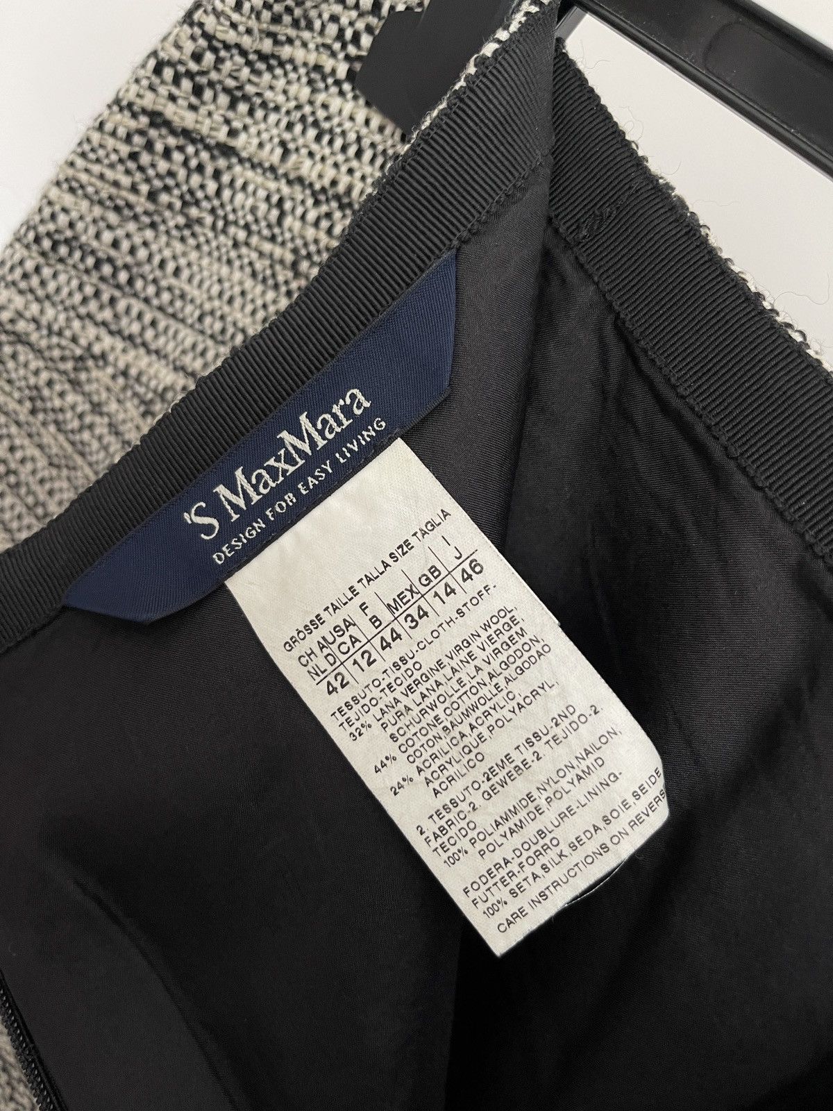 Max Mara Vintage Max Mara Wool Rich Blend Gray Skirt Size 34" / US 12 / IT 48 - 6 Thumbnail