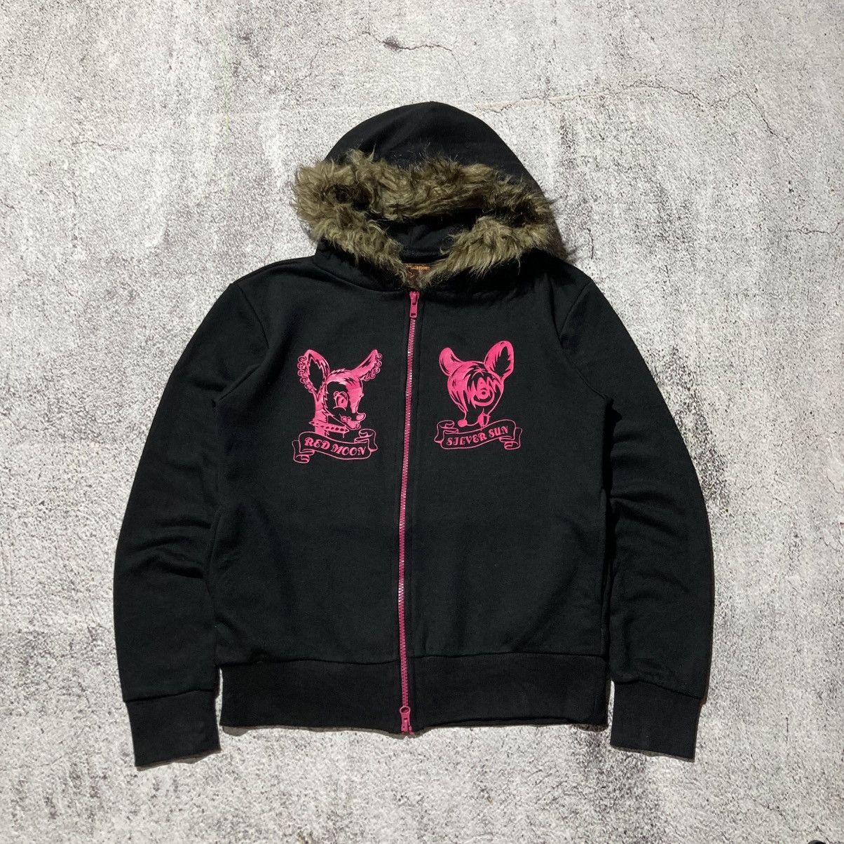 Japanese Brand 2000s High Communications Cartoon Fur Ziphoodie Black Lgb Size US S / EU 44-46 / 1 - 8 Thumbnail