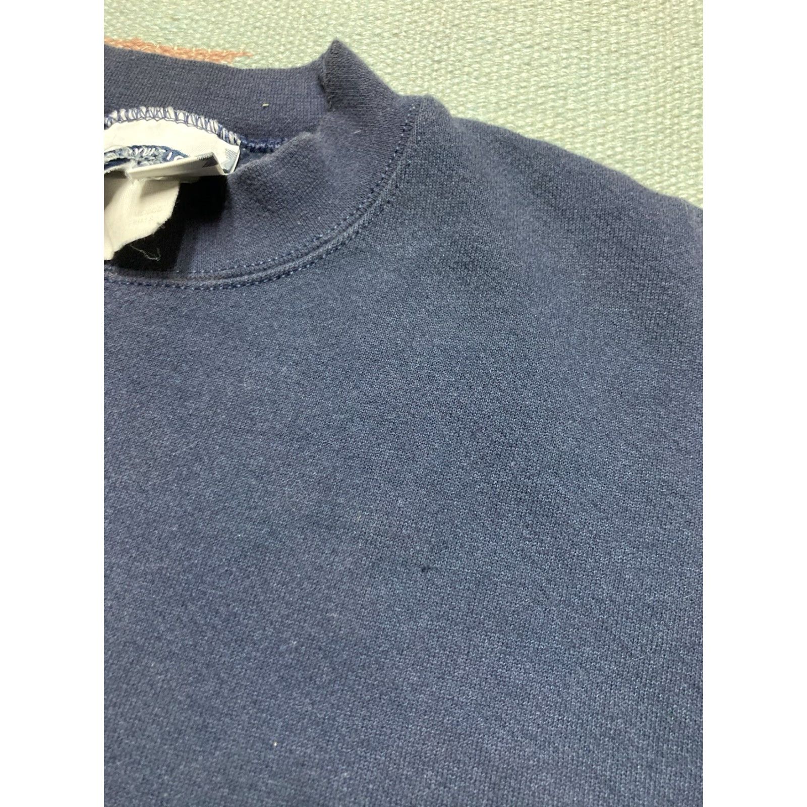Lee VINTAGE 1980s 90s Crewneck Sweatshirt Blank Navy Blue Lee Heavyweight Large Mens Blue 90s Pullover Size US L / EU 52-54 / 3 - 5 Thumbnail