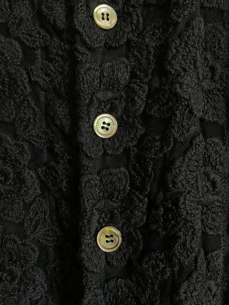Comme des Garcons Comme Des Garcons Black Embroidered Mesh Knit Jacket Top S Size S / US 4 / IT 40 - 6 Thumbnail