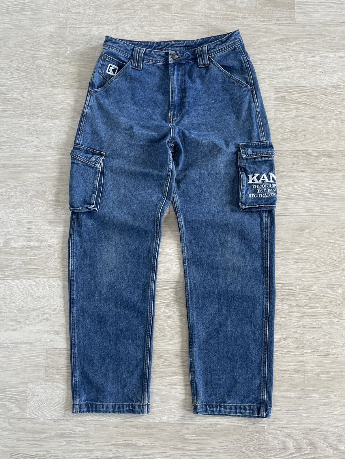 Karl Kani Karl Kani Embroidered Y2k High Waist Loose Cargo Jeans Size US 34 / EU 50 - 3 Thumbnail