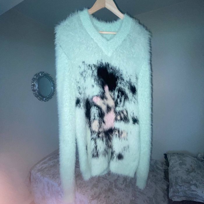 Archival Clothing RACER WORLDWIDE FURRY CAT SWEATER (SAMPLE) | Grailed