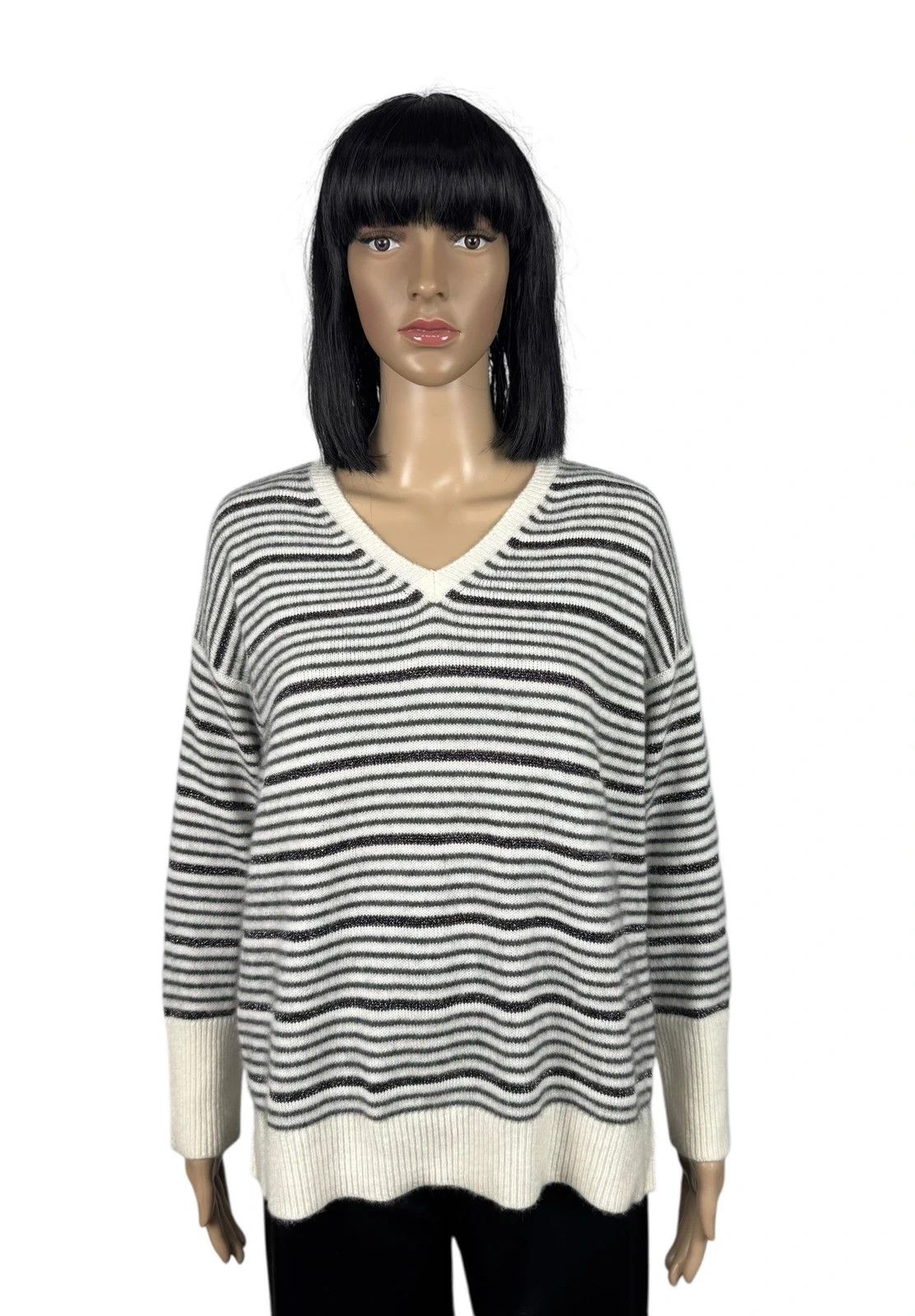 Other Bruno Manetti Striped Jumper V-Neck Wool Cashmere size 44 Size M / US 6-8 / IT 42-44 - 1 Thumbnail