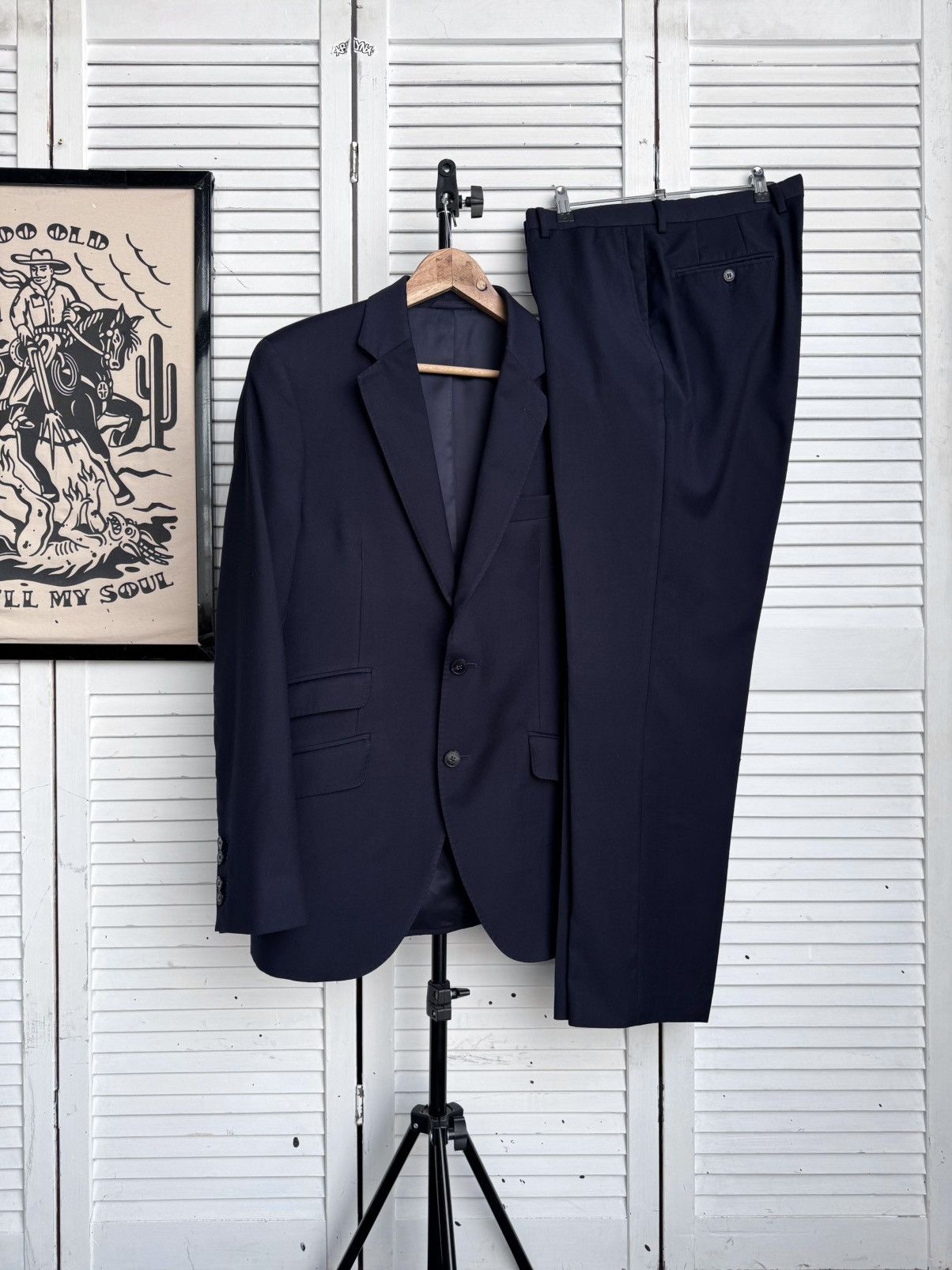 Hackett Hackett London Midnight Navy Wool Classic Tailored Suit Size 40L - 25 Thumbnail