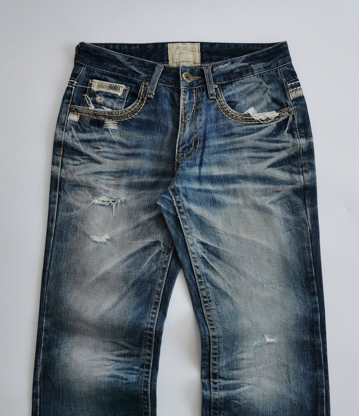 Kapital Lolita Faded Structure Distressed Denim Jeans Size US 31 - 4 Thumbnail