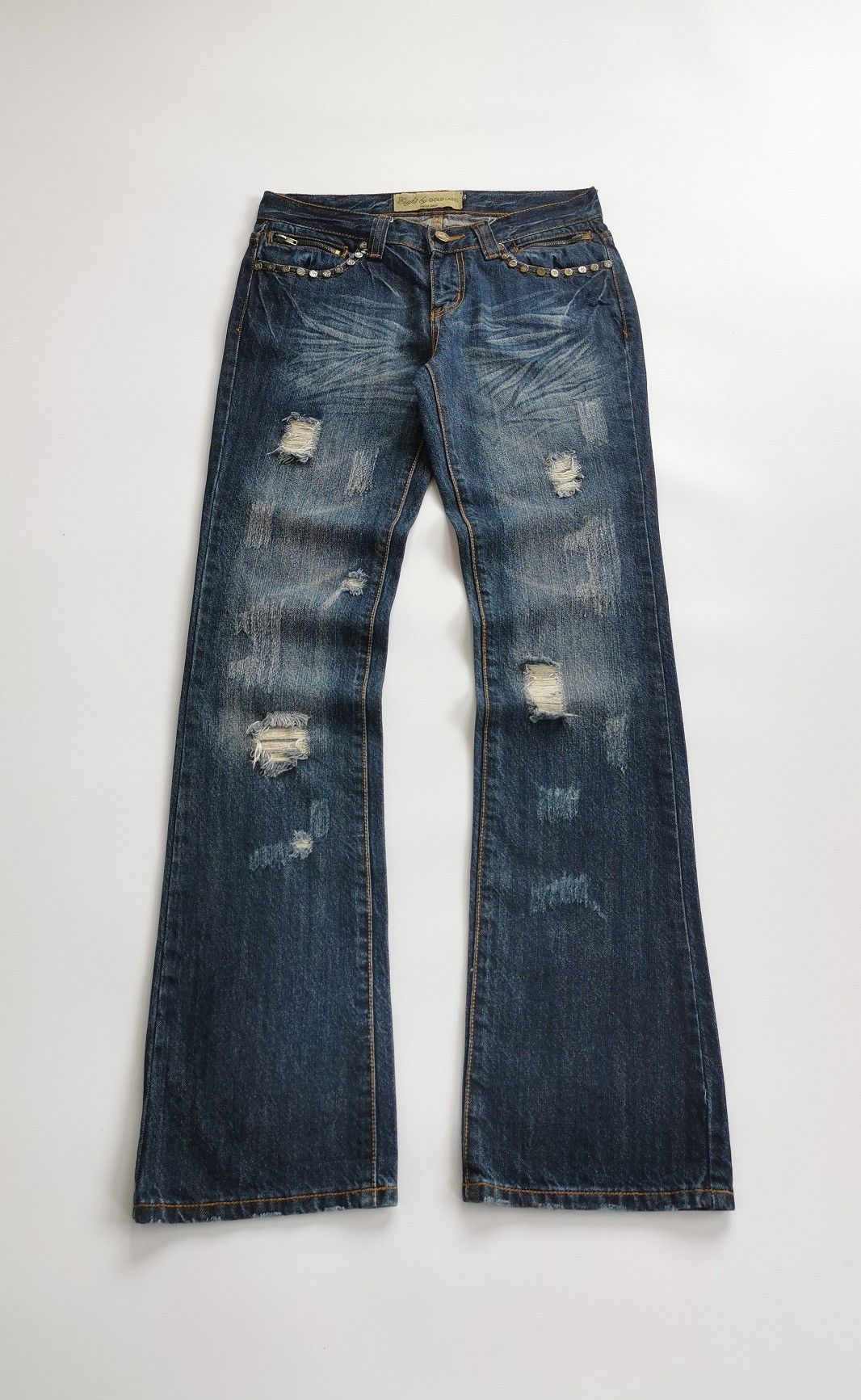 Japanese Brand Bootcut Butterfly Eight by Gold Label Jeans Kapital insp Size US 30 / EU 46 - 2 Thumbnail