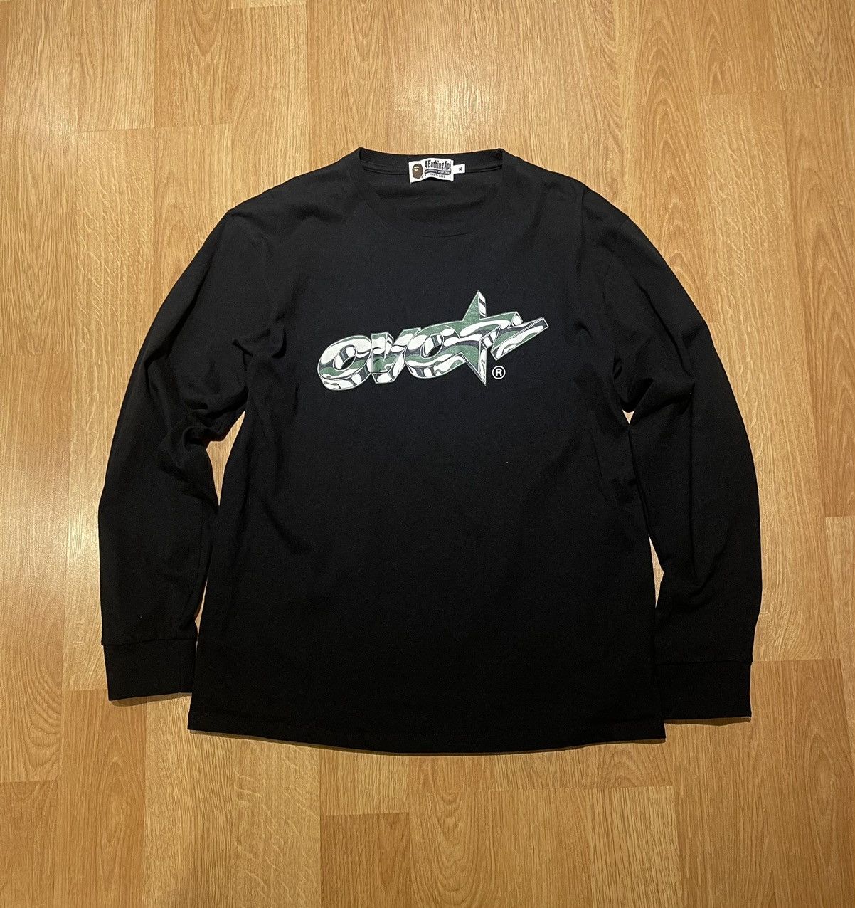 image of Bape X Ovo Long Sleeve Tee in Black, Men's (Size XL)