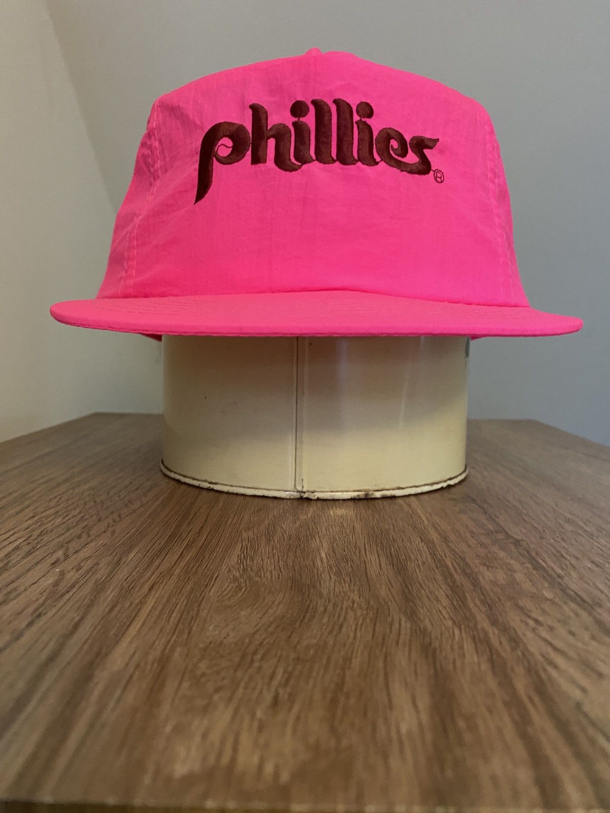 MLB × Vintage Vintage NWT Phillies Hot Pink Nylon Snap Back Hat Cap New Size ONE SIZE - 4 Thumbnail