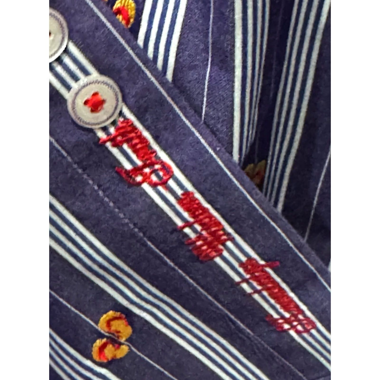 Robert Graham Robert Graham Men 2XL Embroidered Sandals Flip Flops Shirt Long Sleeve Multicolor 18x 37/38 Size US XXL / EU 58 / 5 - 7 Thumbnail