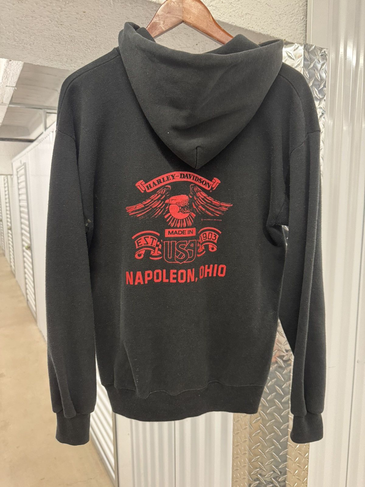 Harley Davidson Vintage 80s Harley Davidson Zip up Hoodie Erd Grunge Ohio Size US L / EU 52-54 / 3 - 4 Thumbnail