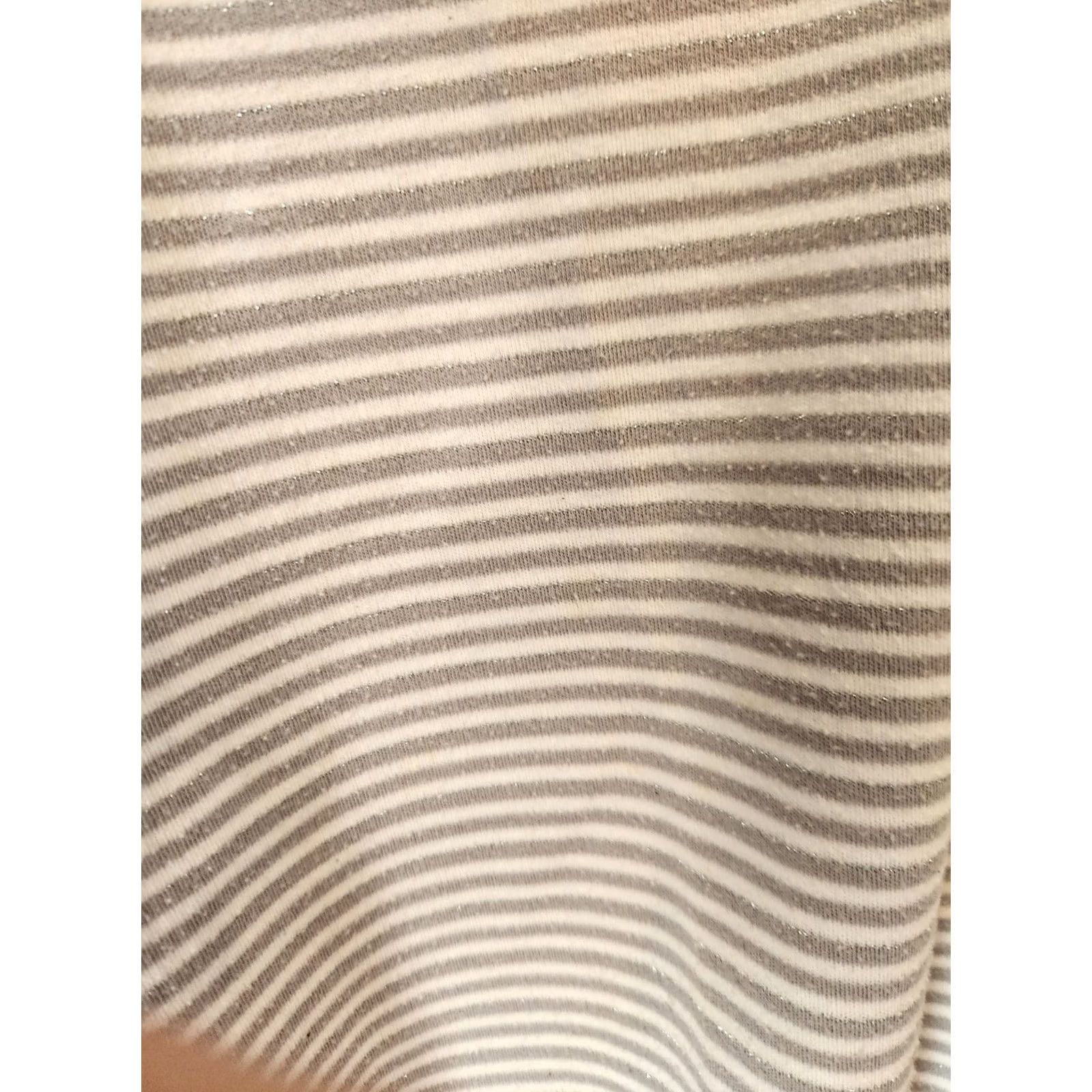 Vintage Alfred Dunner Shirt Women 3X Gray Beaded Lace Trim Short Sleeve Split Neck Casual Top Boho Stripe Metallic Easy Care"} Size XXL / US 16-18 / IT 52-54 - 3 Thumbnail