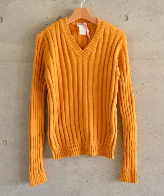 agnes b. Agnes B Homme Rib Knit Orange Sweater Made in France Size US M / EU 48-50 / 2 - 1 Thumbnail