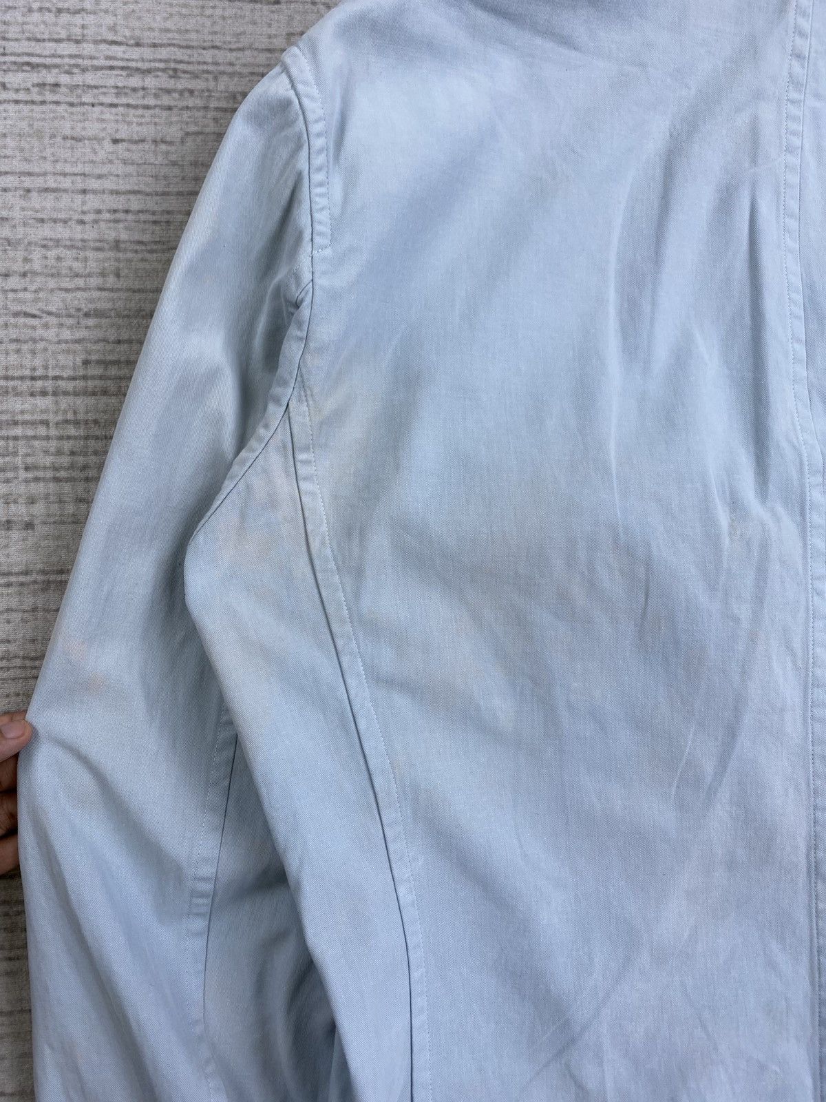 Issey Miyake Vtg Issey Miyake Double Button Light Blue Faded Coat Jacket Size US M / EU 48-50 / 2 - 11 Thumbnail