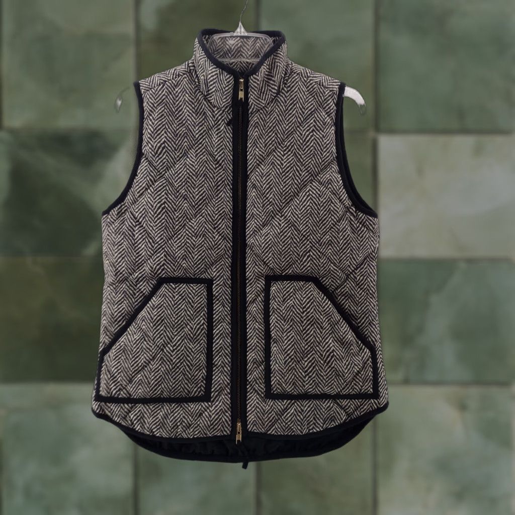 J.Crew J.CREW Vest Womens XS Herringbone Full Zip Puffer Vest Quilted Pockets Multicolor Winter Jacket Women XS Vest Size XS / US 0-2 / IT 36-38 - 1 Thumbnail