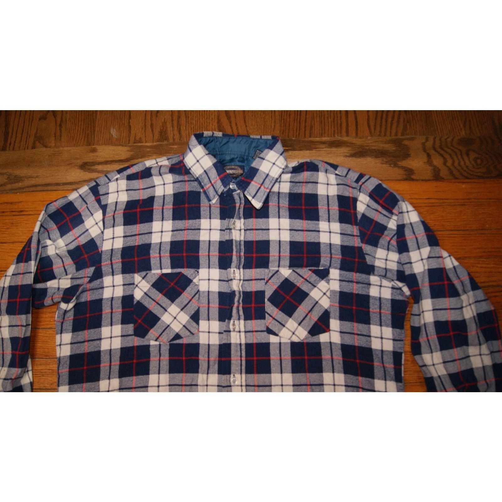 Vintage VTG Towncraft Jc Penney Blue Plaid Flannel Shirt Mens Large Size US L / EU 52-54 / 3 - 1 Thumbnail