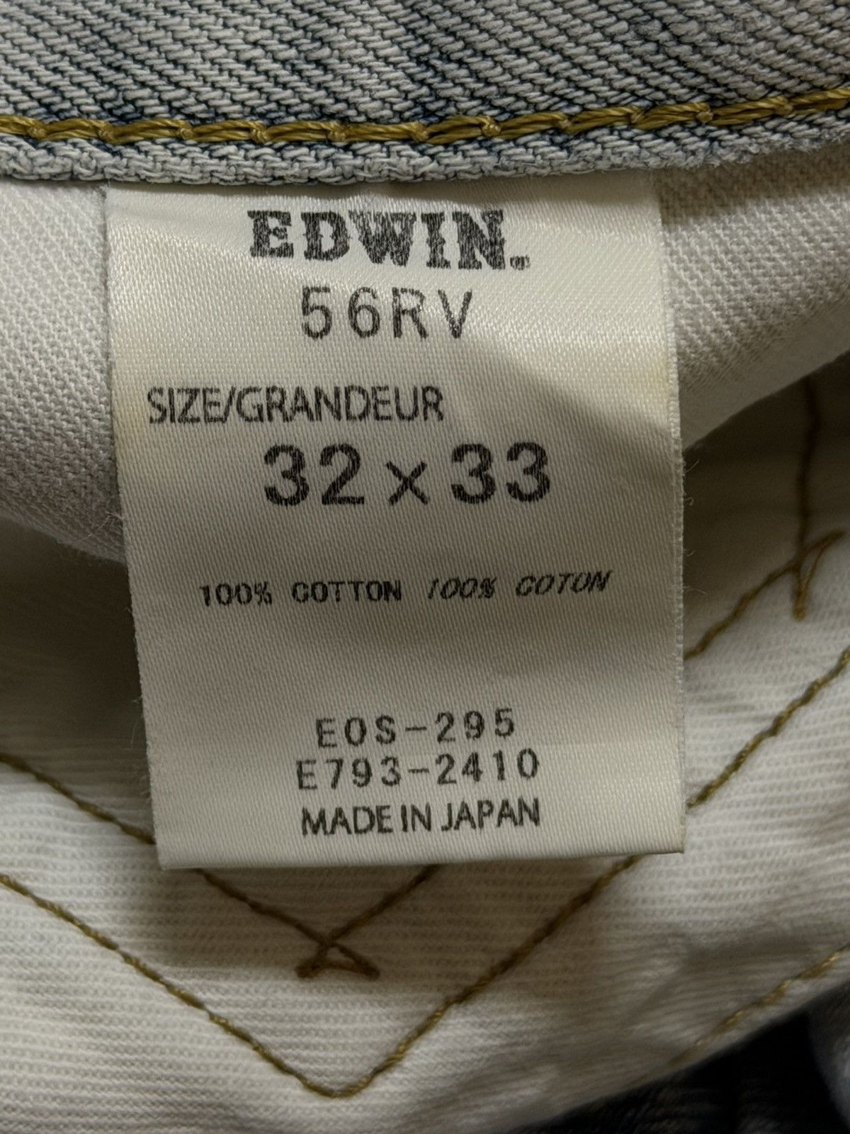 Edwin Vintage 90s Japan Edwin Selvedge Blue Faded Wash Straight Size US 33 - 9 Thumbnail