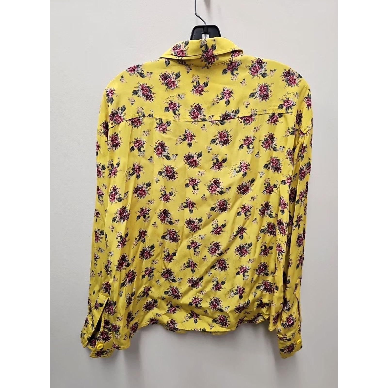 Vintage See By Chloe Yellow Floral Blouse Womens 38 Regular Long Sleeve Lace Ruffle Lightweight Casual Spring Summer Size XS / US 0-2 / IT 36-38 - 7 Thumbnail