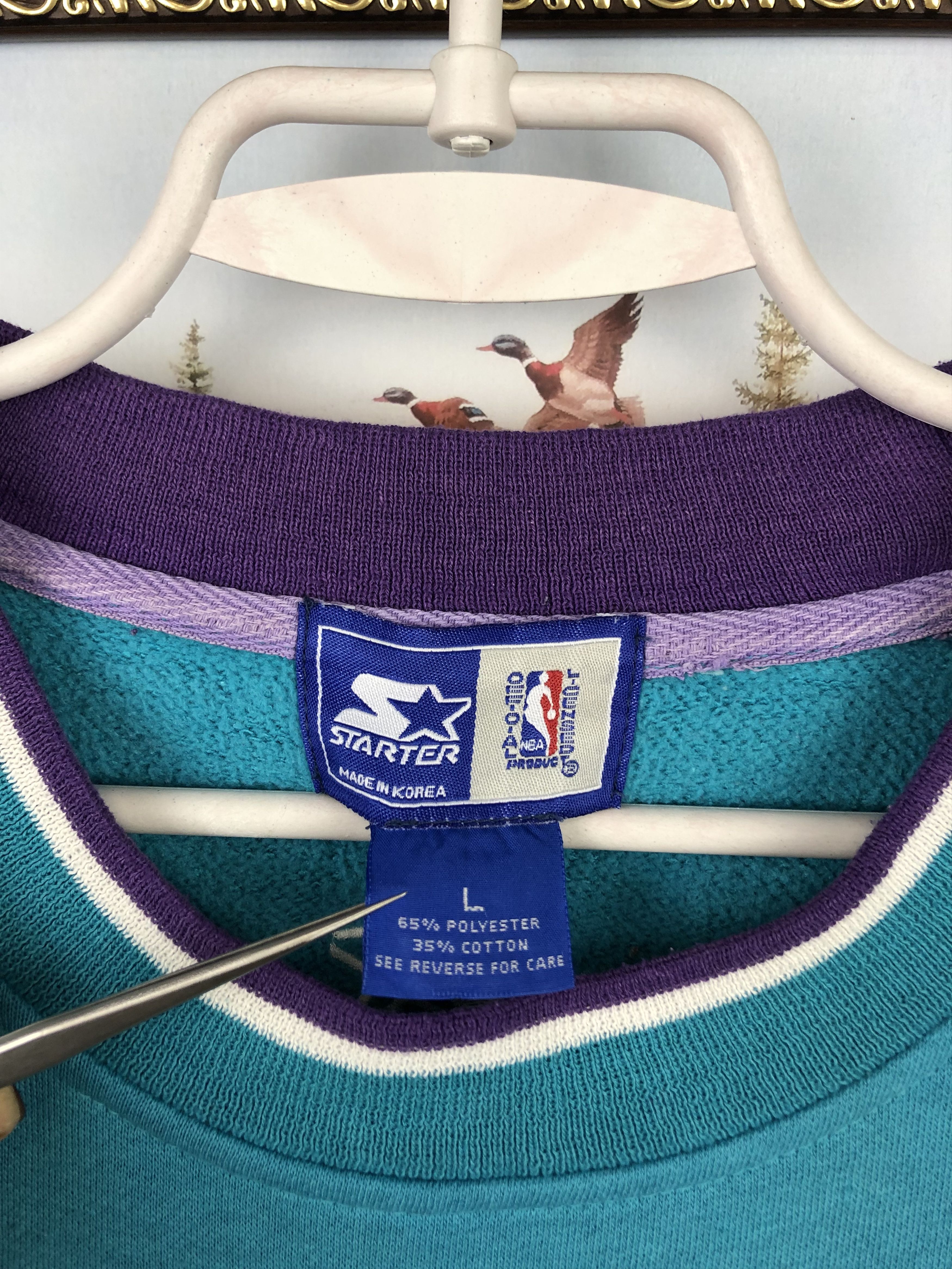 NBA Vintage Charlotte Hornets Crewneck Sweatshirt Johnson Size US L / EU 52-54 / 3 - 9 Thumbnail