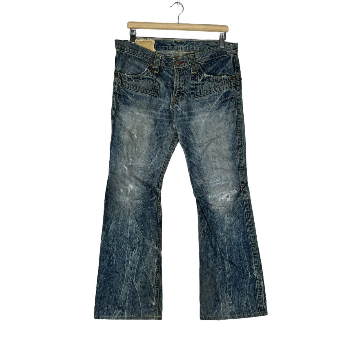 Japanese Brand ❄️BLUE WAY JAPAN FLARE DENIM JEANS PANTS Size US 32 / EU 48 - 3 Thumbnail