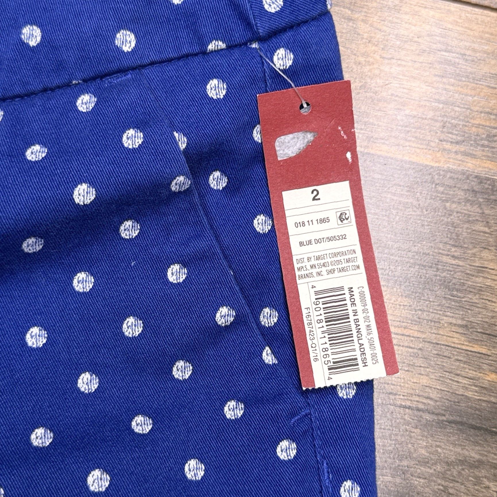 Merona Merona Polka Dot Shorts Womens 2 Blue Mid Rise New Size 26" / US 2 / IT 38 - 5 Thumbnail