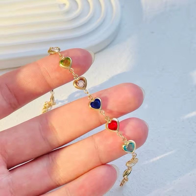 Jewelry Creative Heart-shaped Zircon Bracelet Elegant Luxury Size ONE SIZE - 2 Thumbnail