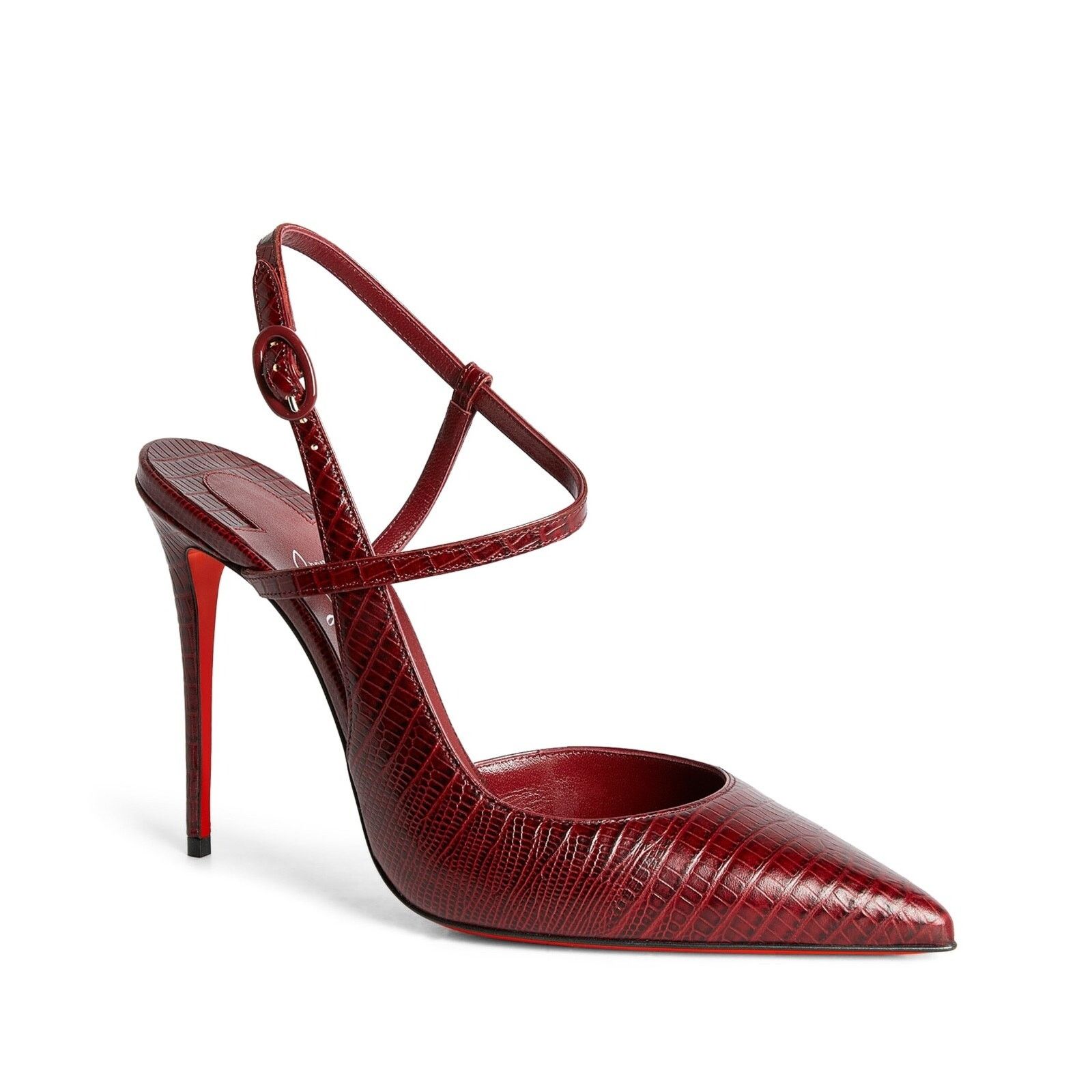 Christian Louboutin Jenlove 100 Bourbon Lizzy Ankle Strap Pointed Heel Pump 38 Size US 8 / IT 38 - 3 Thumbnail
