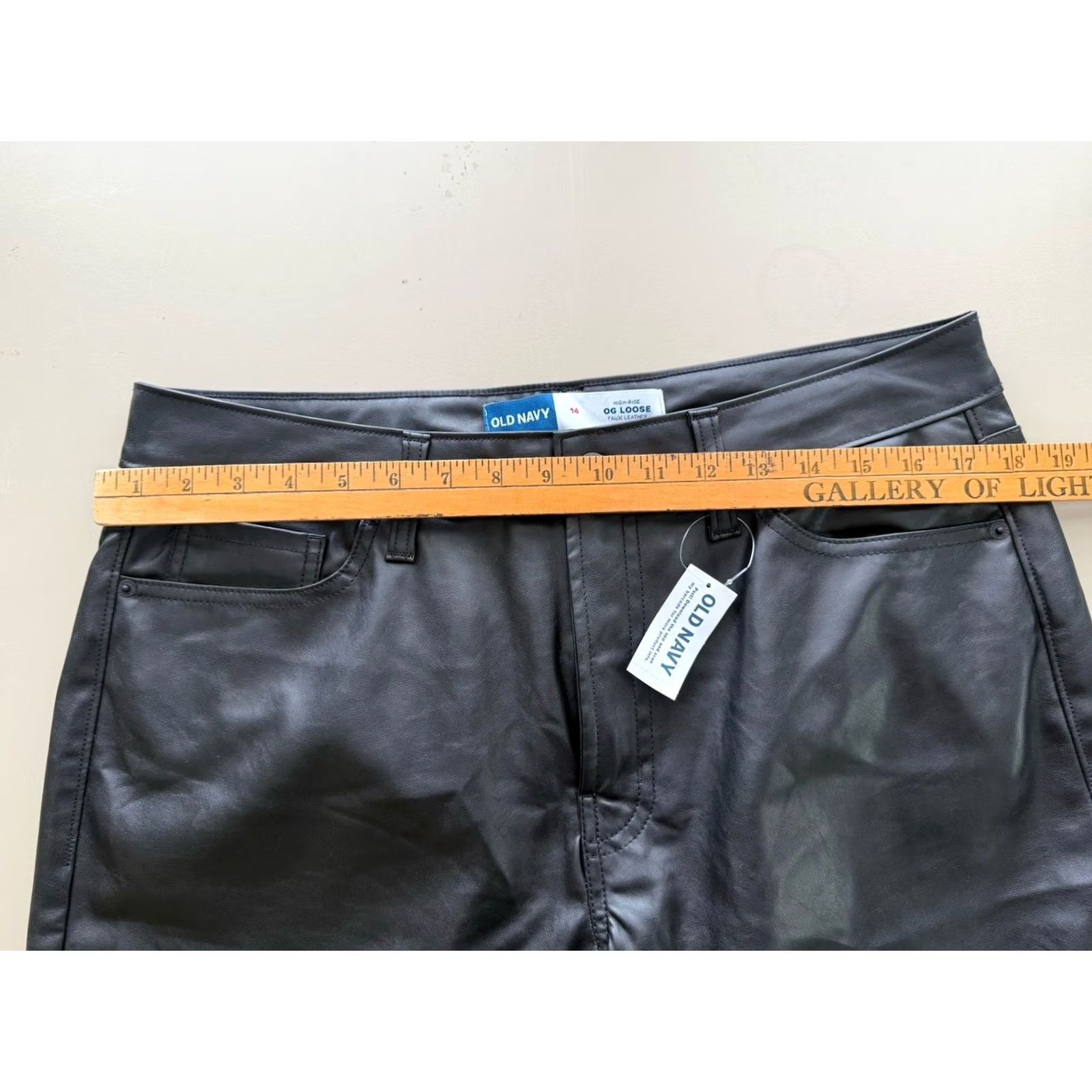 Old Navy Old Navy High Rise OG Loose Black Faux Leather Pant Womens Sz 14 Sexy Goth Size 36" / US 14 / IT 50 - 5 Thumbnail