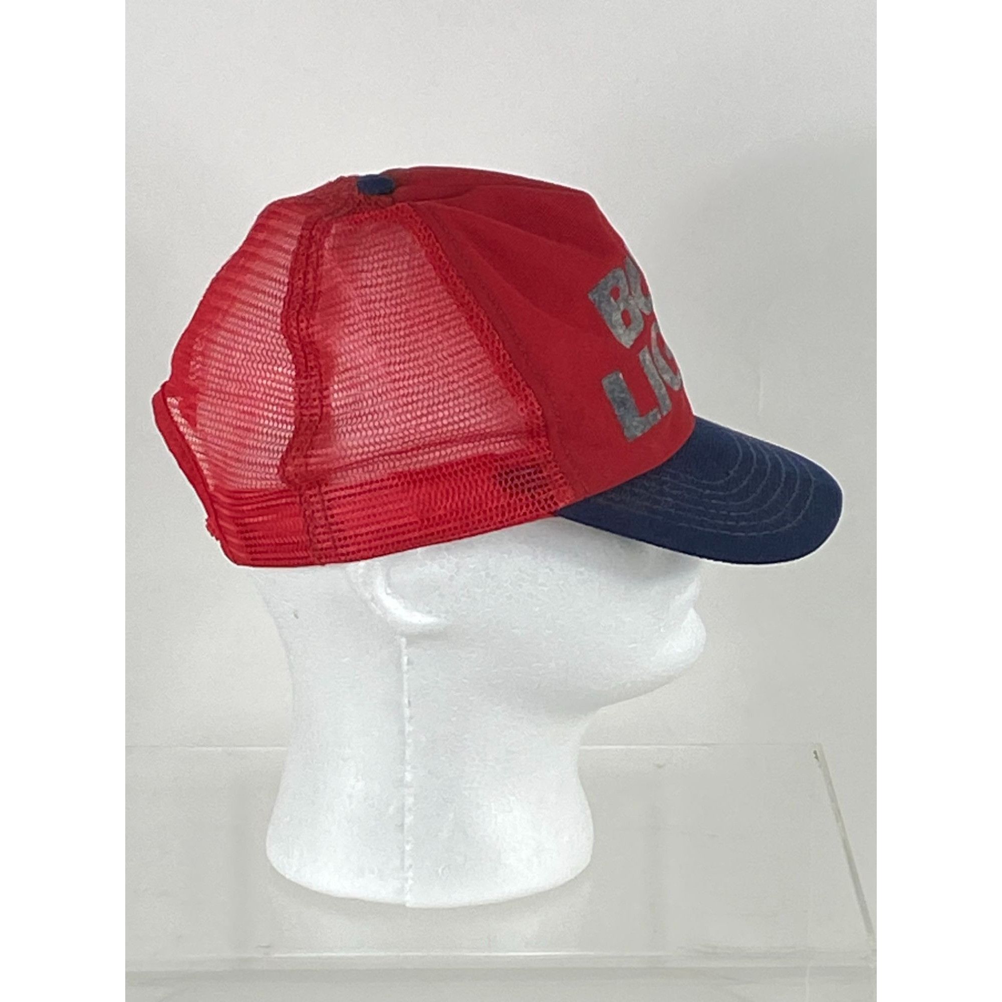 Other × Vintage Vintage Bud Light Trucker Mesh Snapback Hat Cap Red/Navy Blu Size ONE SIZE - 2 Thumbnail