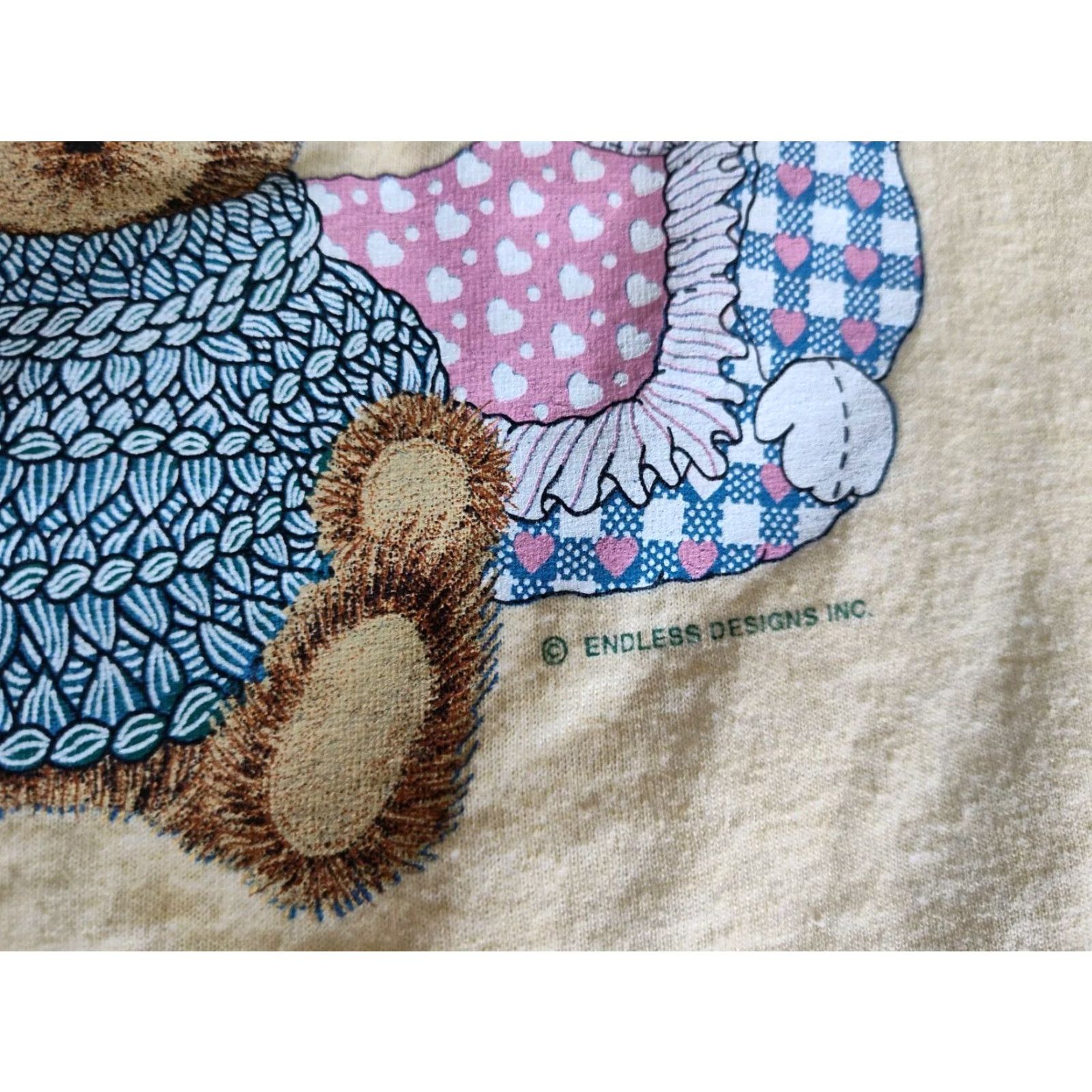 Jerzees Vintage 90s Teddy Bear Shirt Bunny Kittens Cute Cottage Core Tee Shirt USA Made Size US XL / EU 56 / 4 - 5 Thumbnail