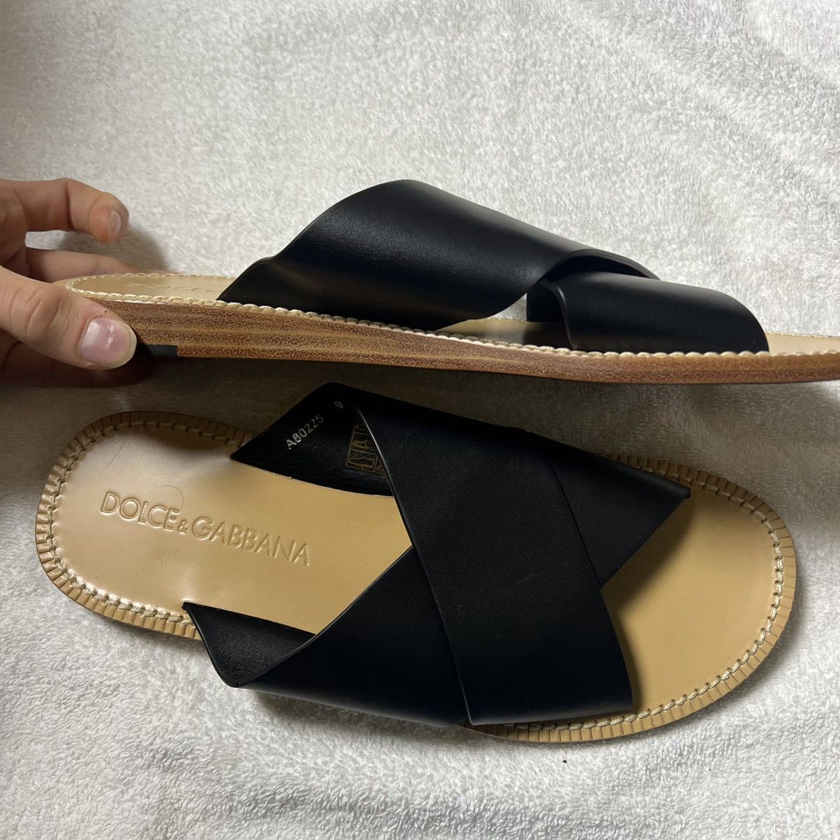 Dolce & Gabbana Dolce & Gabbana Men’s Leather Slides Size US 9 / EU 42 - 6 Thumbnail
