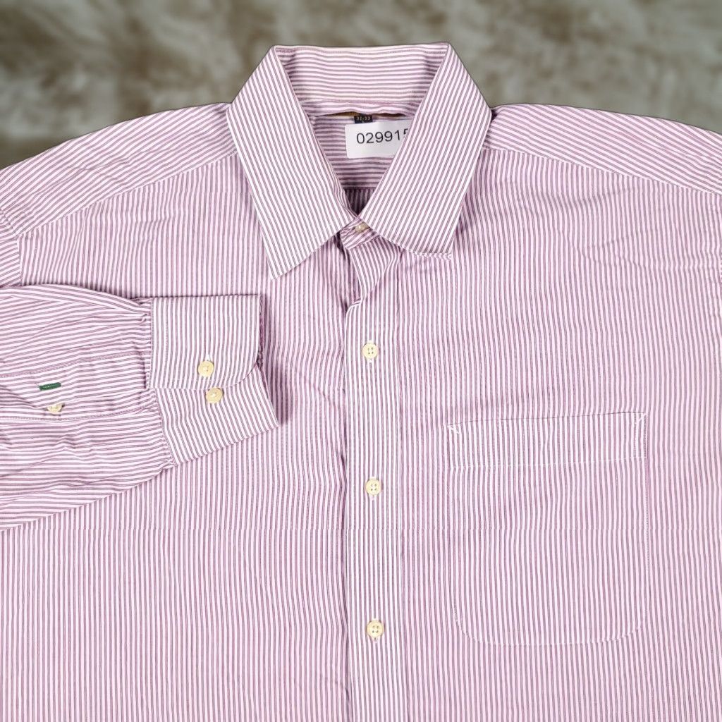 Tommy Hilfiger Tommy Hilfiger Shirt Mens Large Purple White Striped Button Up Long Sleeve Shirt | Button-Up | Mens L Purple White Striped Cotton Woven Size US L / EU 52-54 / 3 - 1 Thumbnail