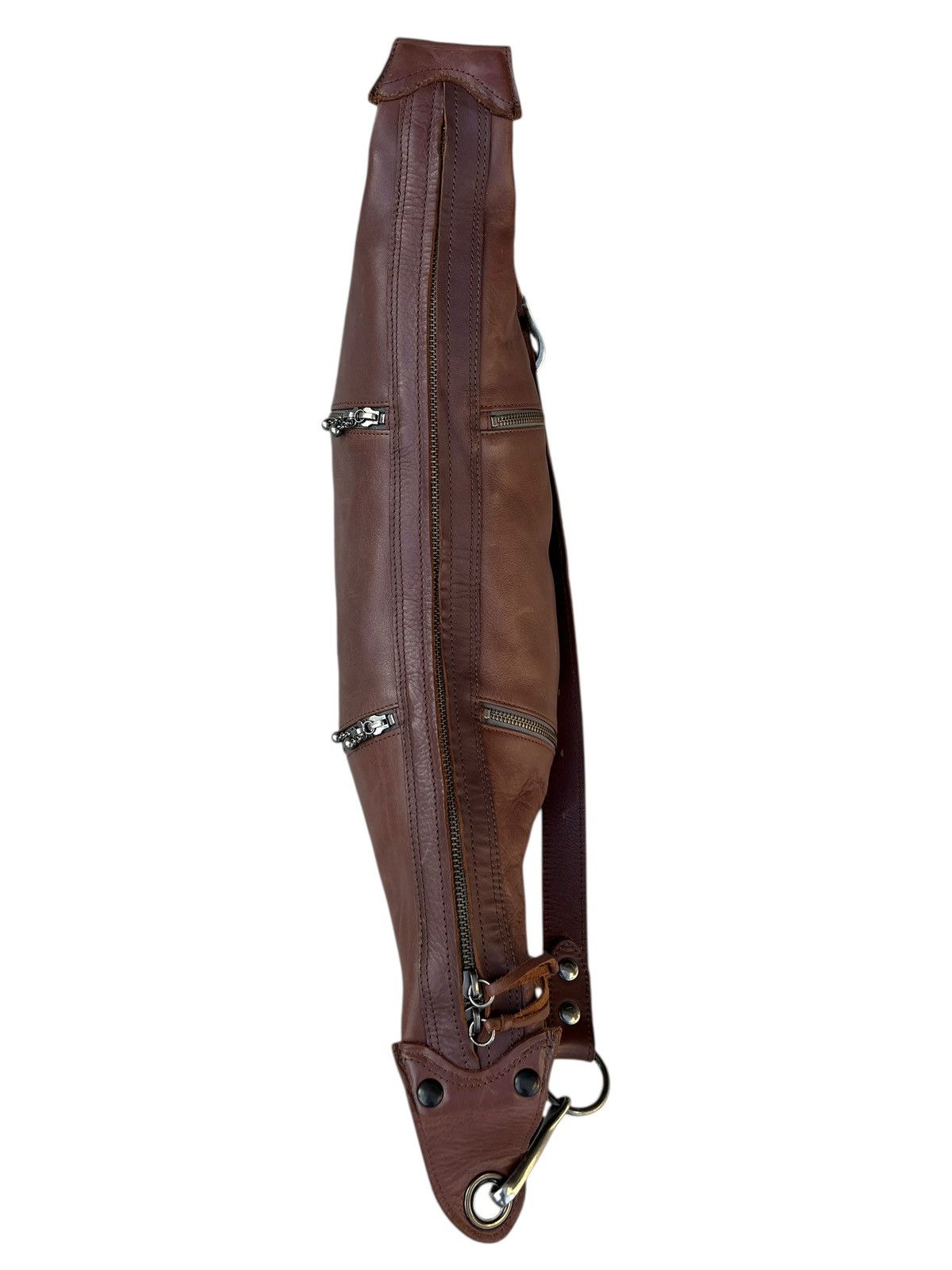 Alfredo Bannister × Leather Alfredo Bannister Patina Leather Multi Pocket Banana Bag Size ONE SIZE - 17 Thumbnail